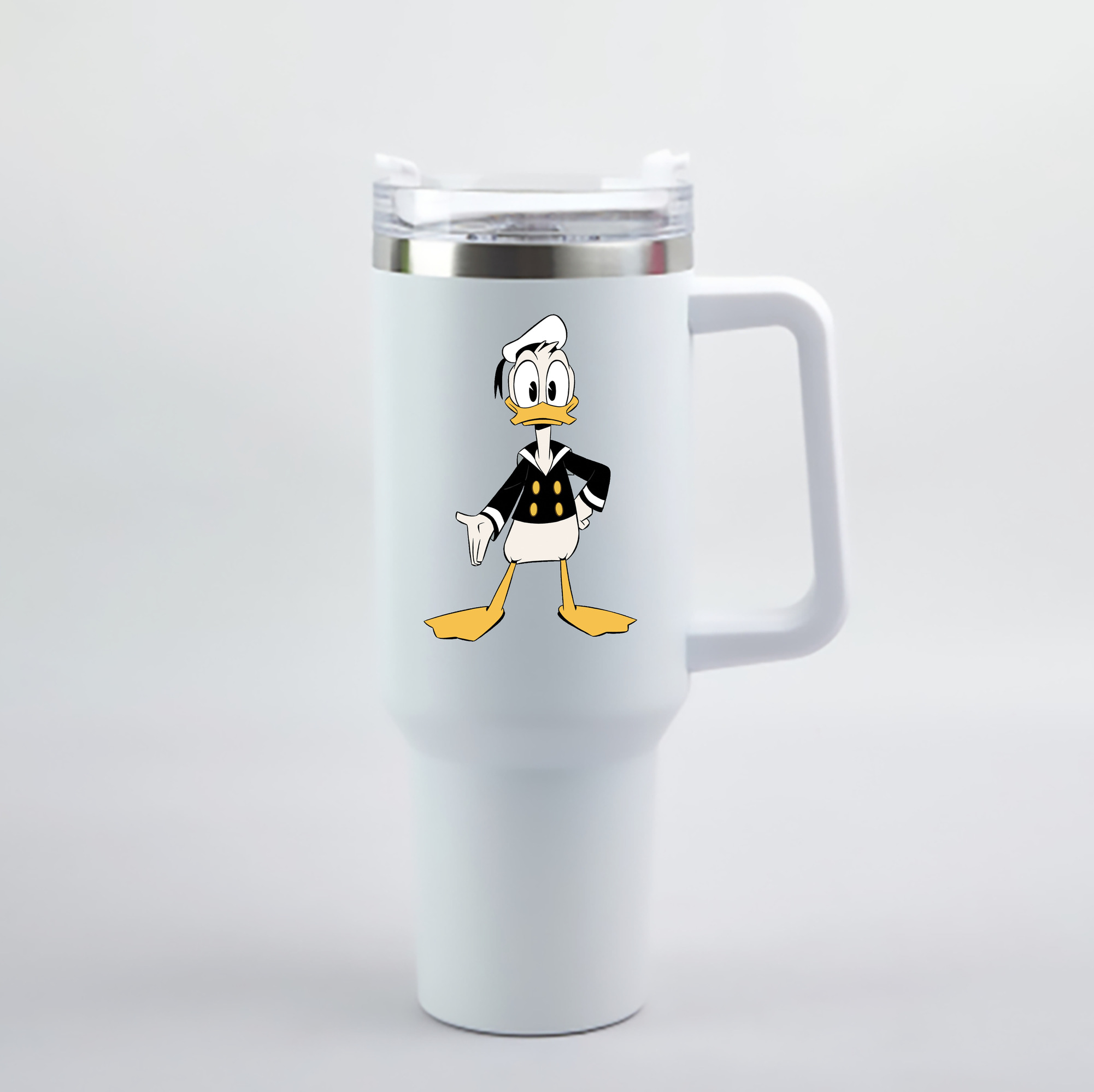 （画像用） ミッキーマウス Mickey Mouse 1200mL車用タンブラー - クリスタルステッカー（プラスチックストロー付き）
