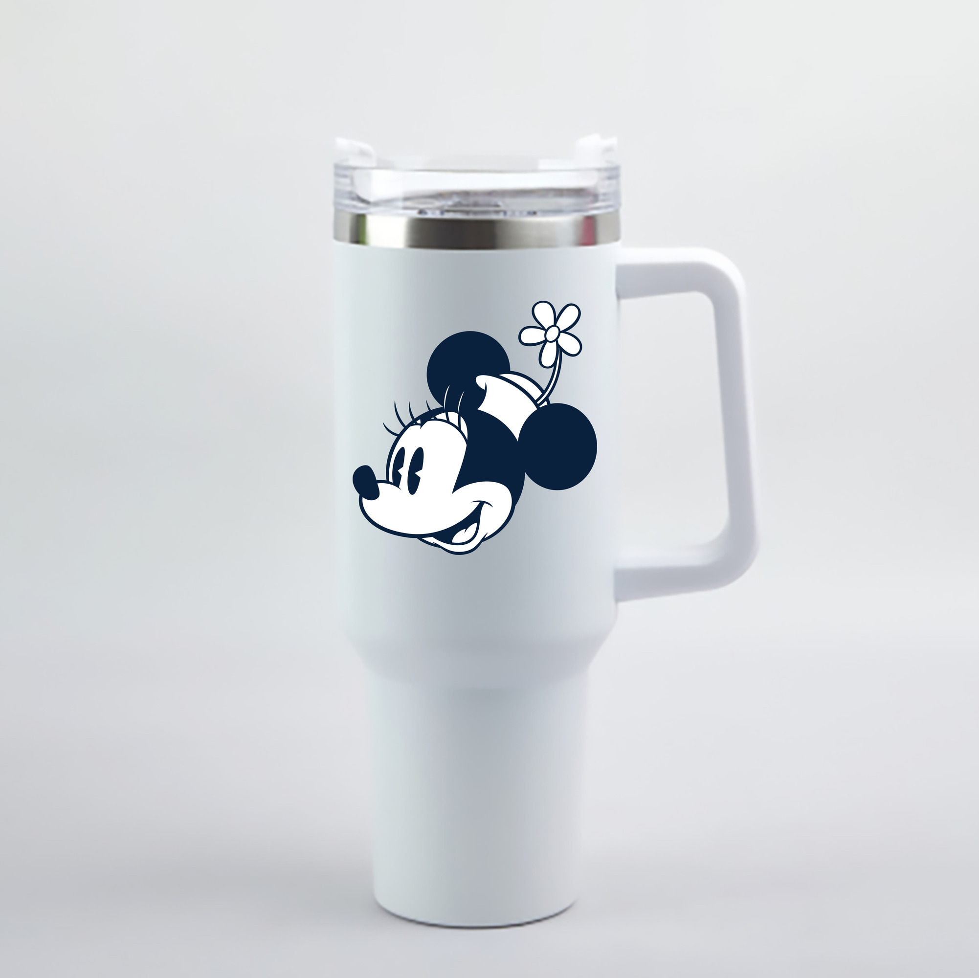 （画像用） ミッキーマウス Mickey Mouse 1200mL車用タンブラー - クリスタルステッカー（プラスチックストロー付き）