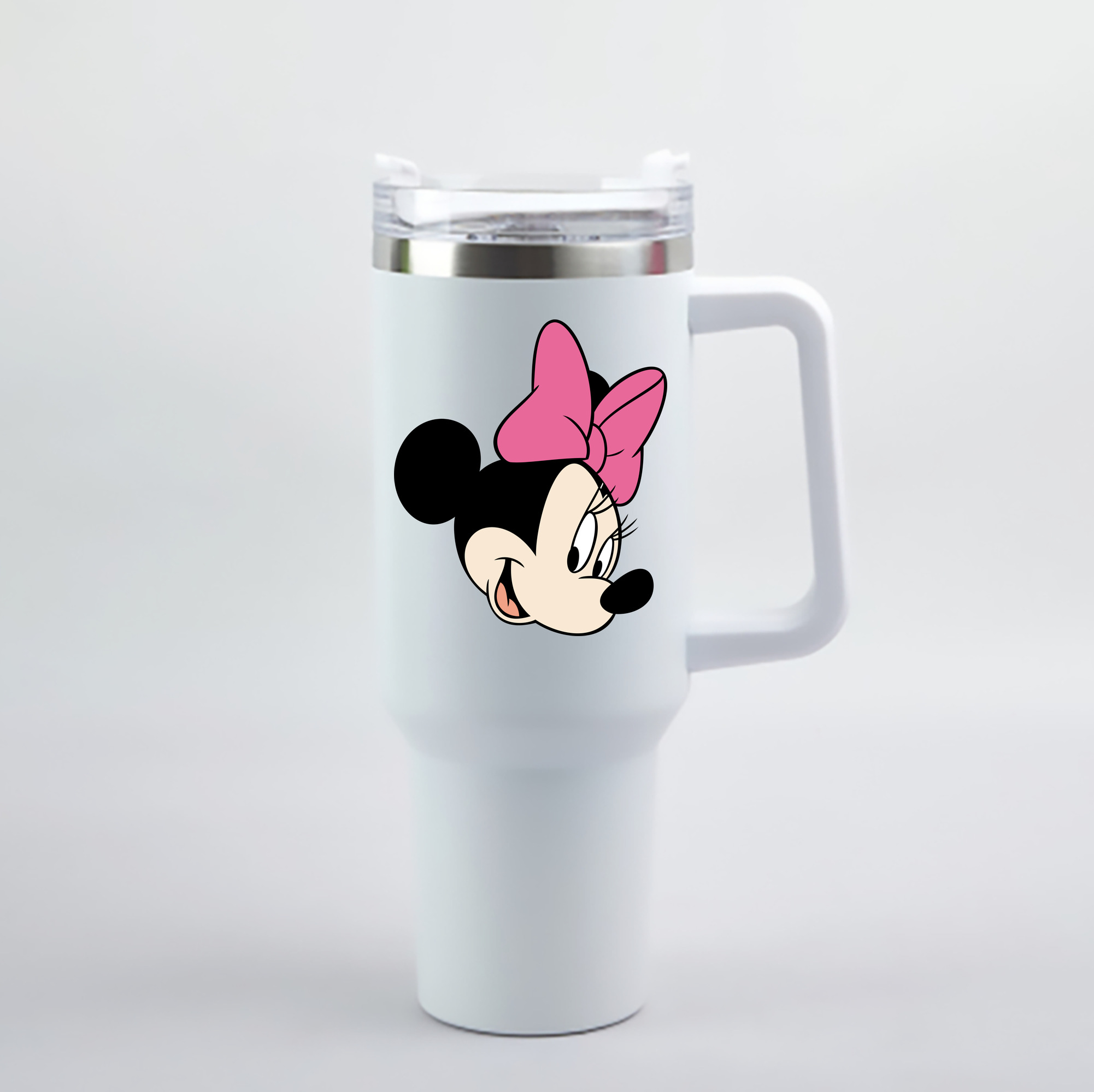 （画像用） ミッキーマウス Mickey Mouse 1200mL車用タンブラー - クリスタルステッカー（プラスチックストロー付き）