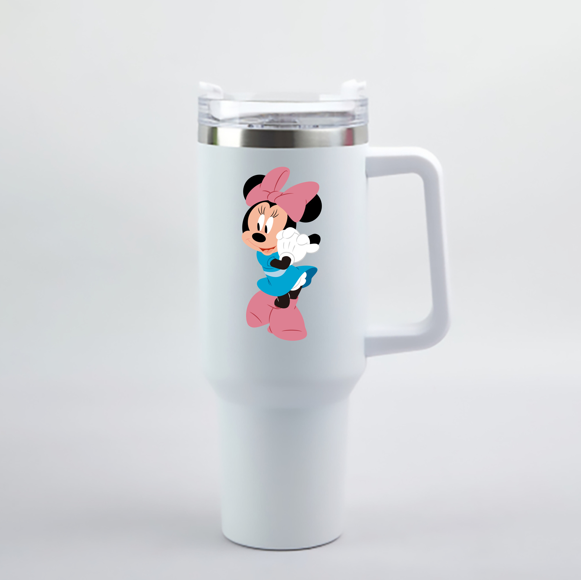 （画像用） ミッキーマウス Mickey Mouse 1200mL車用タンブラー - クリスタルステッカー（プラスチックストロー付き）