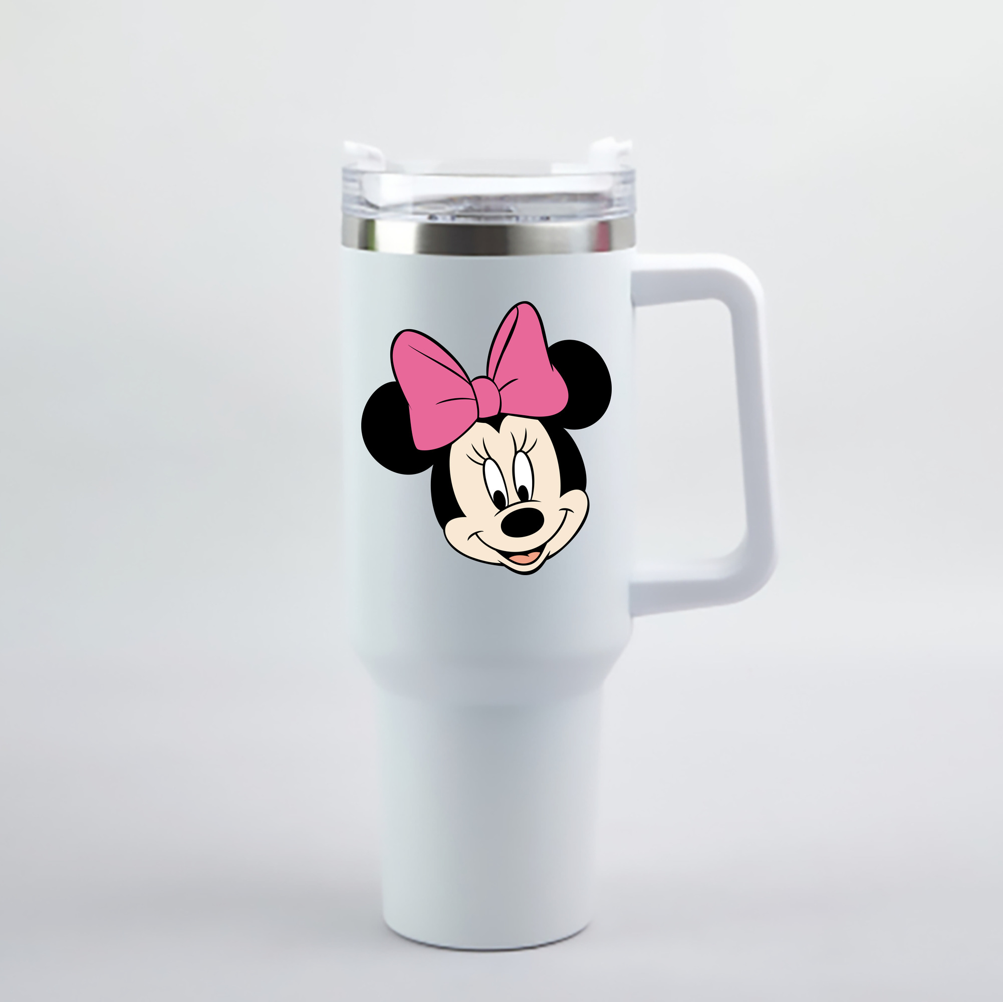 （画像用） ミッキーマウス Mickey Mouse 1200mL車用タンブラー - クリスタルステッカー（プラスチックストロー付き）