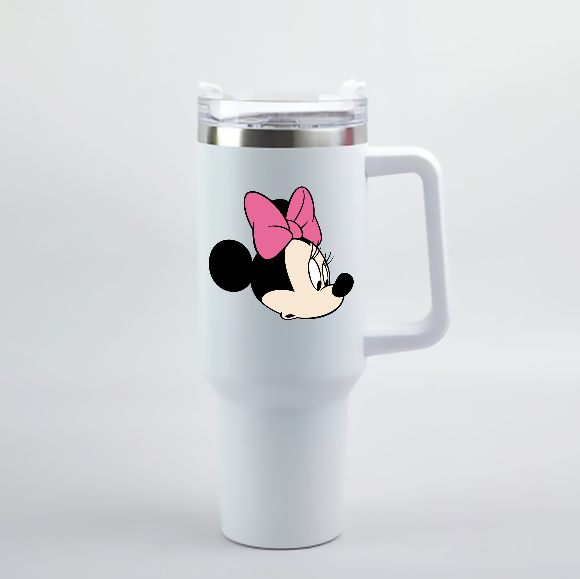 （画像用） ミッキーマウス Mickey Mouse 1200mL車用タンブラー - クリスタルステッカー（プラスチックストロー付き）