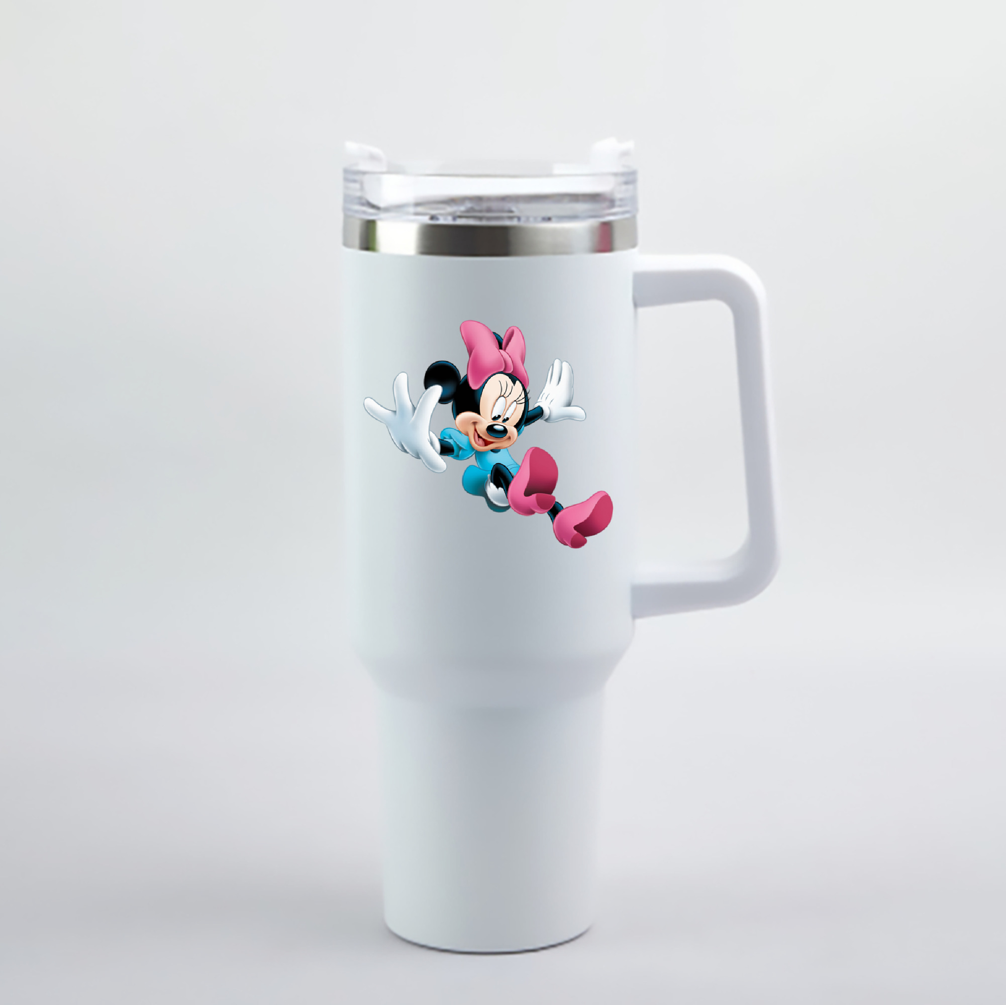 （画像用） ミッキーマウス Mickey Mouse 1200mL車用タンブラー - クリスタルステッカー（プラスチックストロー付き）