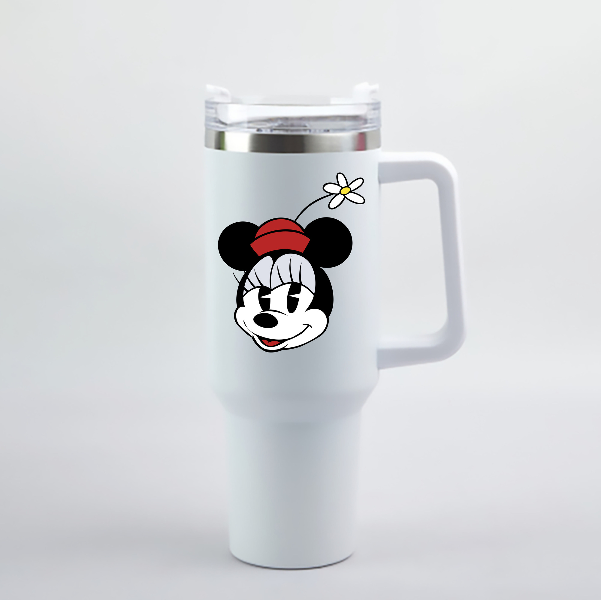 （画像用） ミッキーマウス Mickey Mouse 1200mL車用タンブラー - クリスタルステッカー（プラスチックストロー付き）