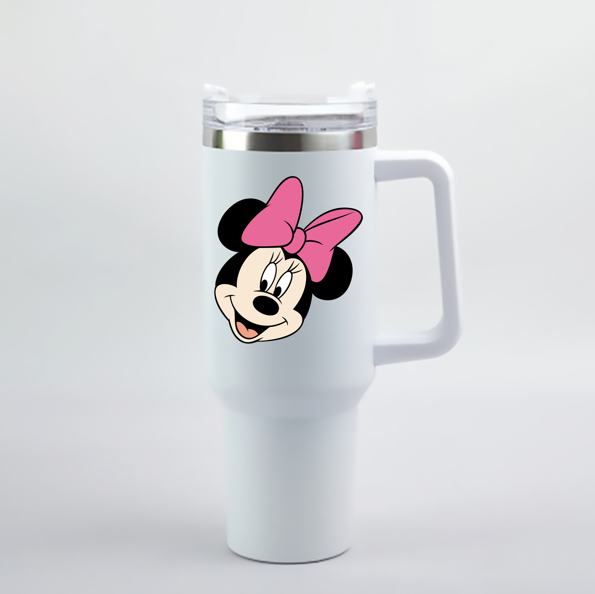 （画像用） ミッキーマウス Mickey Mouse 1200mL車用タンブラー - クリスタルステッカー（プラスチックストロー付き）