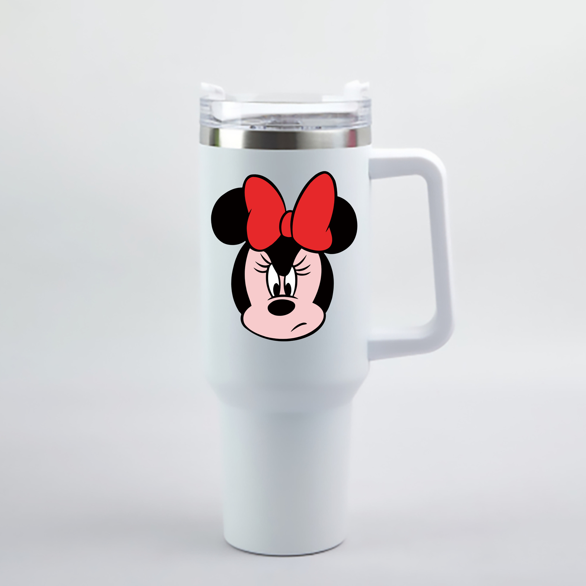 （画像用） ミッキーマウス Mickey Mouse 1200mL車用タンブラー - クリスタルステッカー（プラスチックストロー付き）