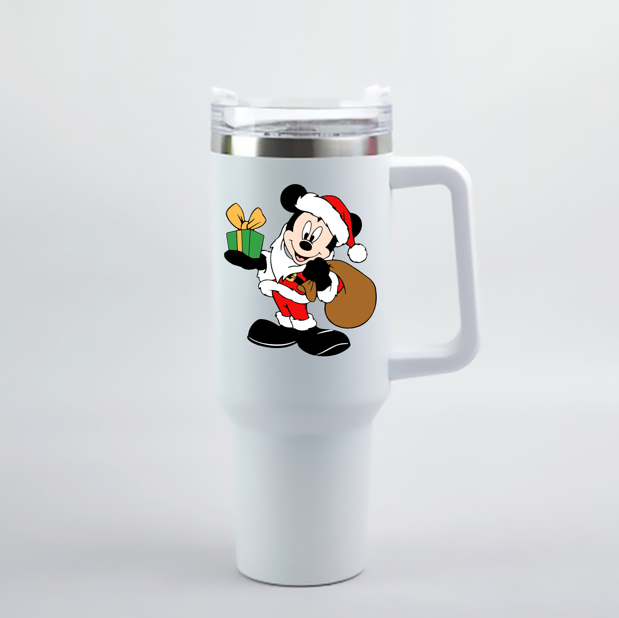 （画像用） ミッキーマウス Mickey Mouse 1200mL車用タンブラー - クリスタルステッカー（プラスチックストロー付き）