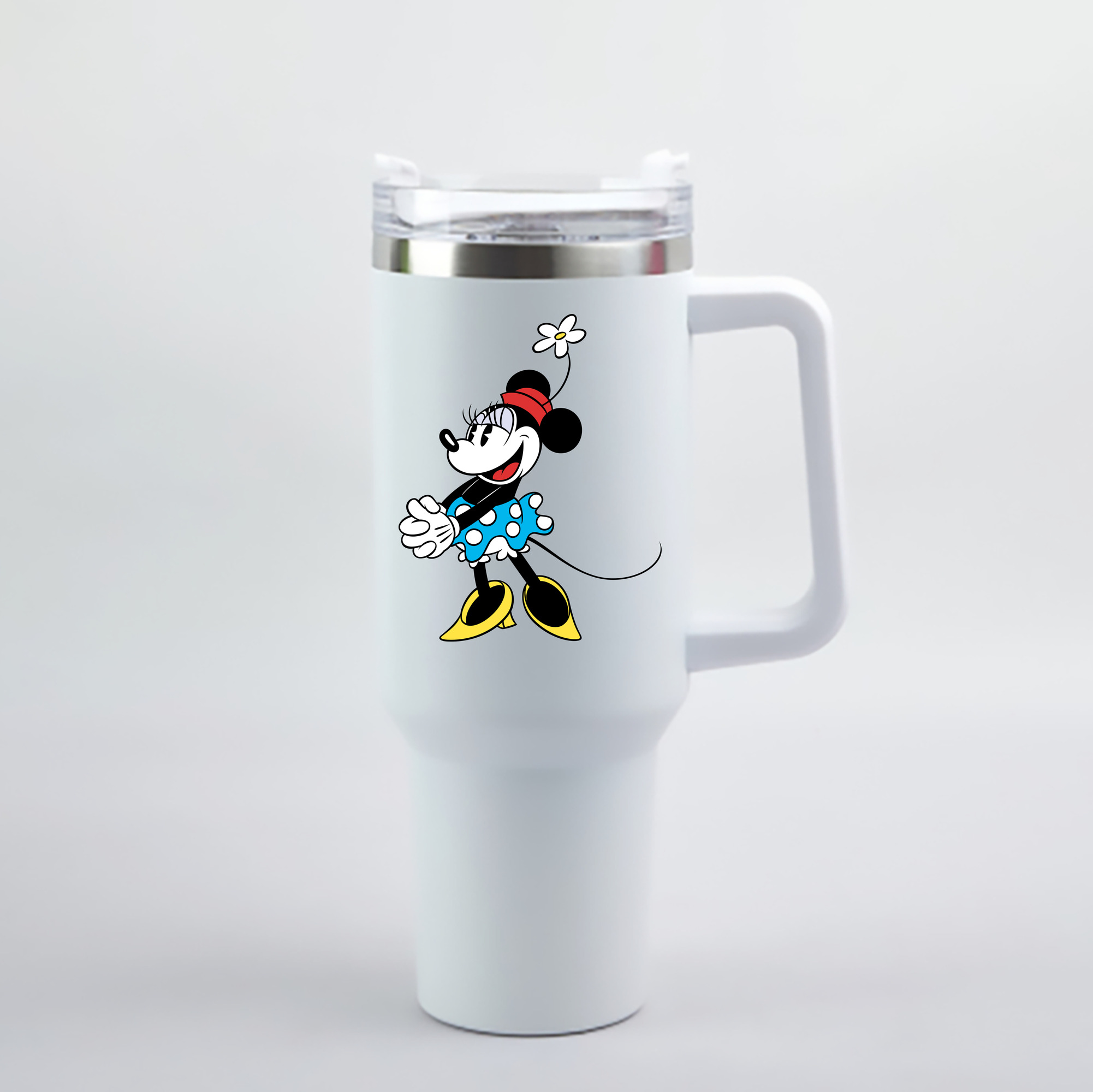 （画像用） ミッキーマウス Mickey Mouse 1200mL車用タンブラー - クリスタルステッカー（プラスチックストロー付き）