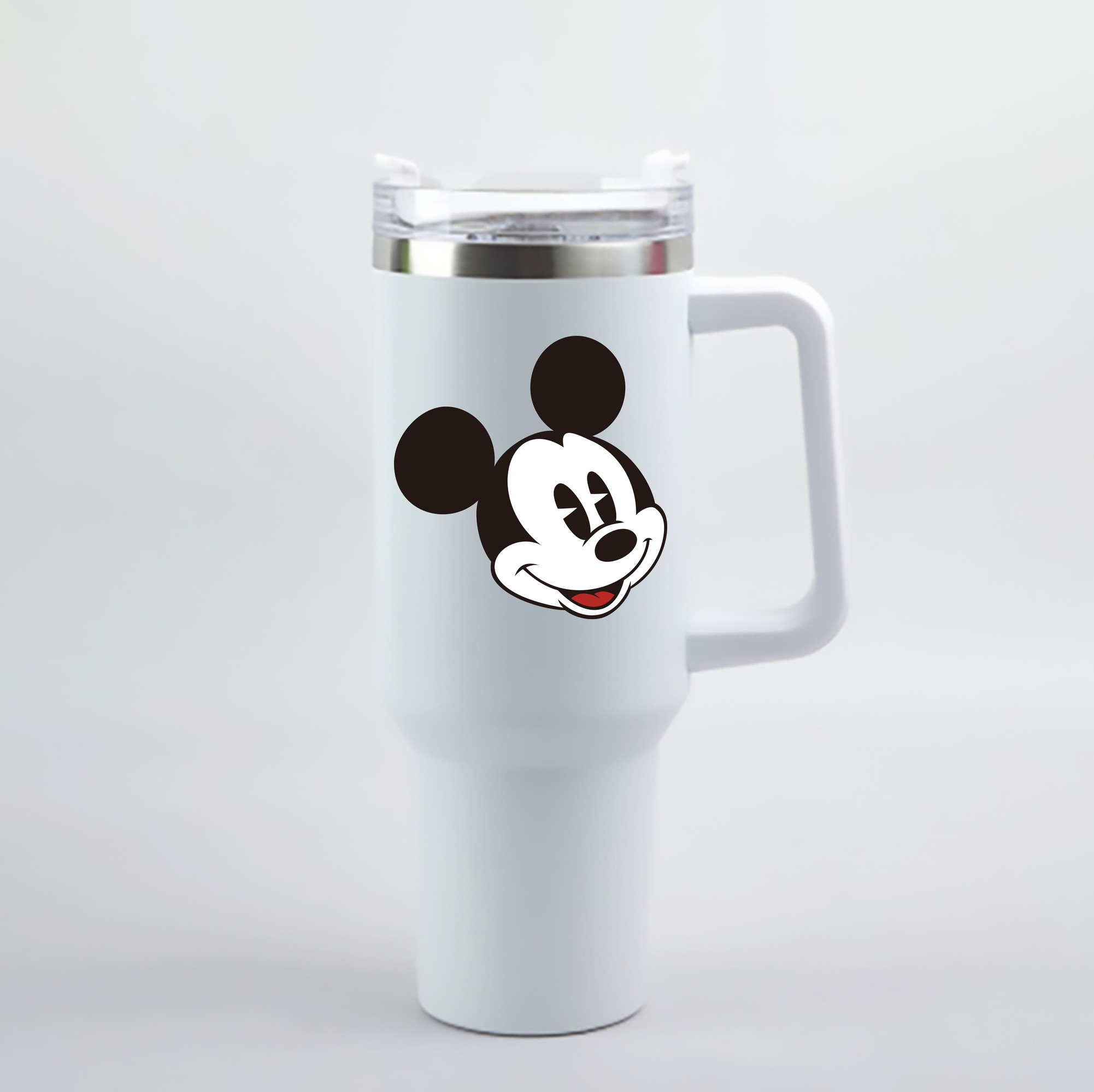 （画像用） ミッキーマウス Mickey Mouse 1200mL車用タンブラー - クリスタルステッカー（プラスチックストロー付き）