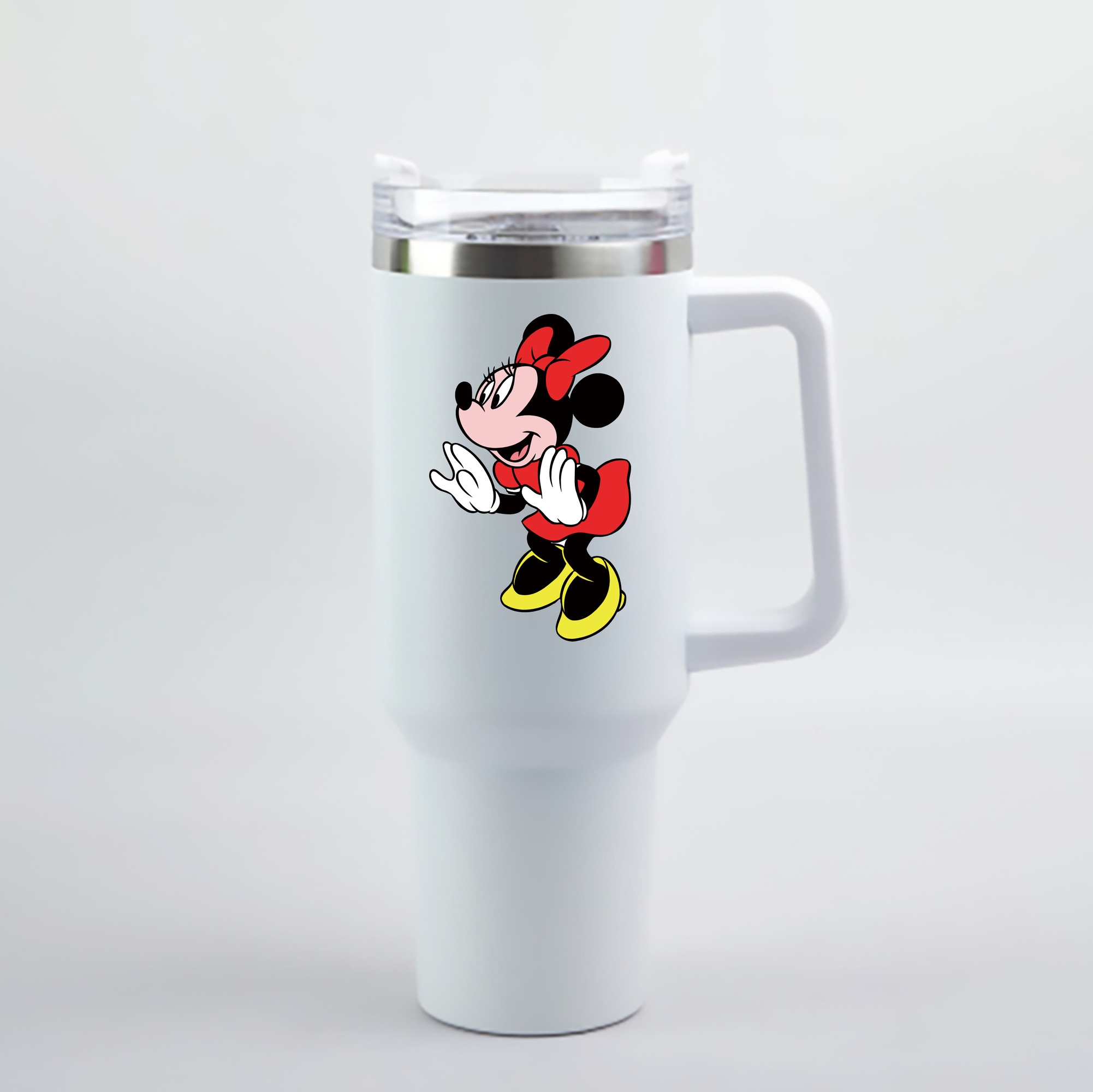（画像用） ミッキーマウス Mickey Mouse 1200mL車用タンブラー - クリスタルステッカー（プラスチックストロー付き）