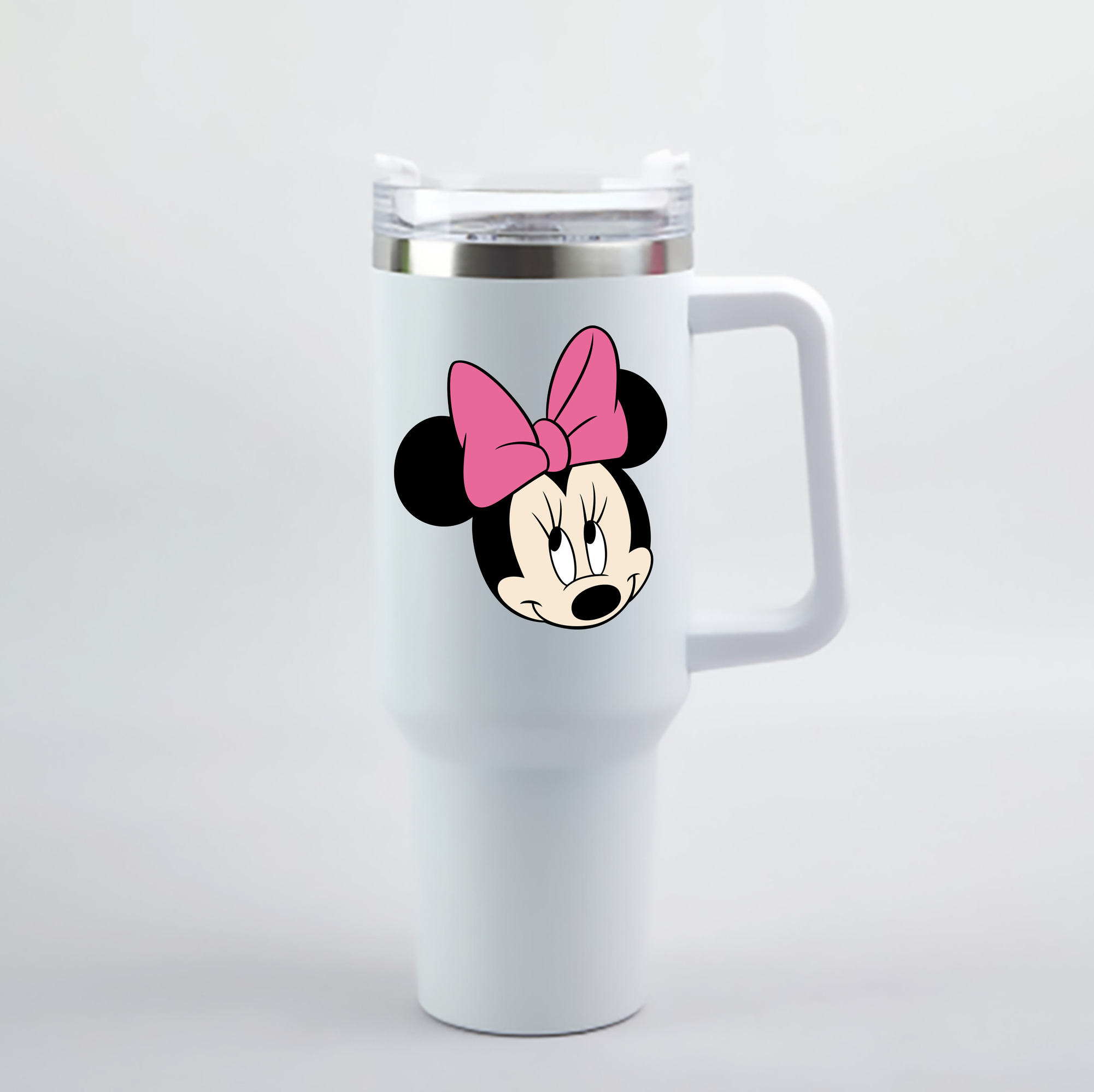 （画像用） ミッキーマウス Mickey Mouse 1200mL車用タンブラー - クリスタルステッカー（プラスチックストロー付き）