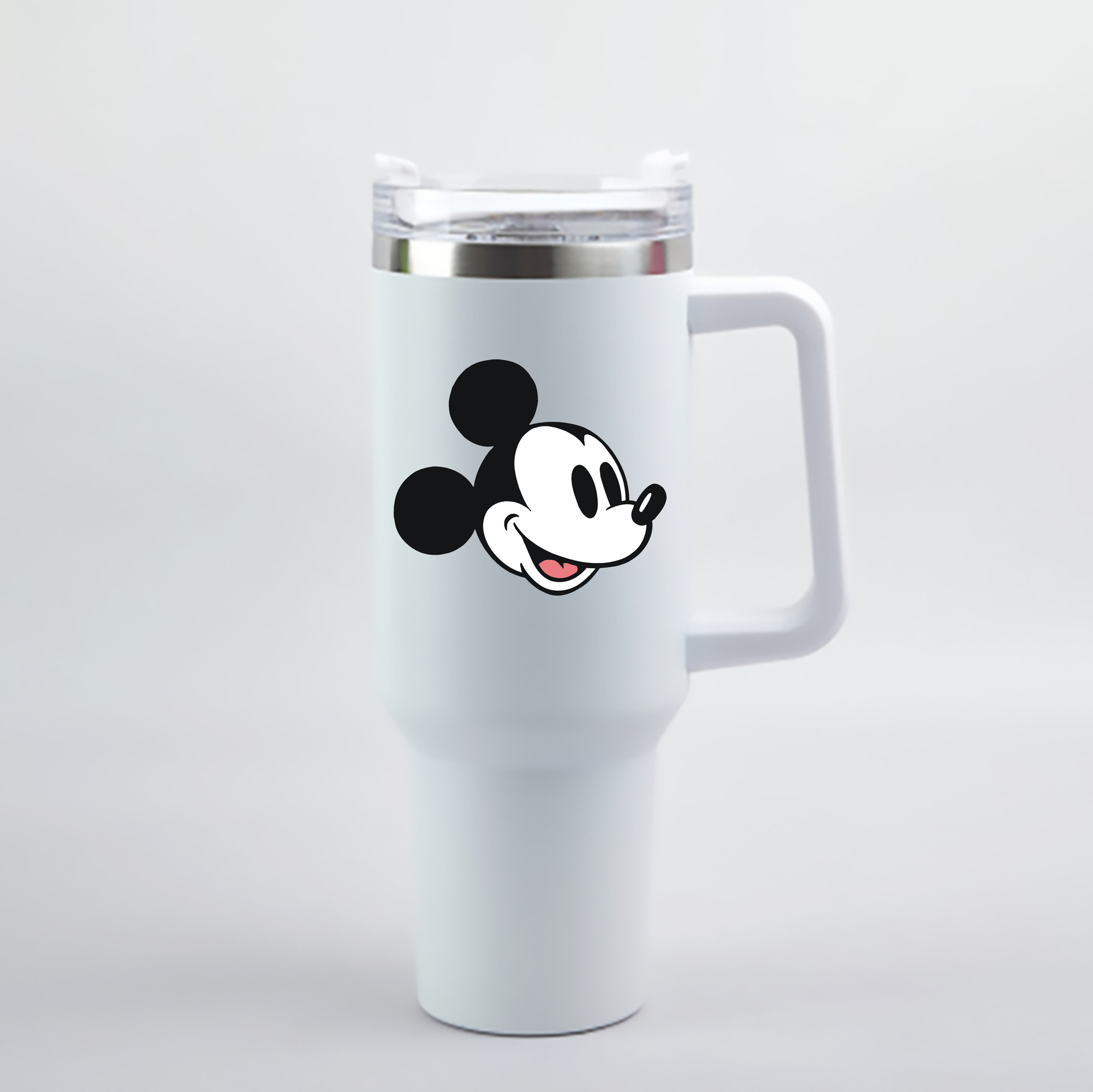 （画像用） ミッキーマウス Mickey Mouse 1200mL車用タンブラー - クリスタルステッカー（プラスチックストロー付き）