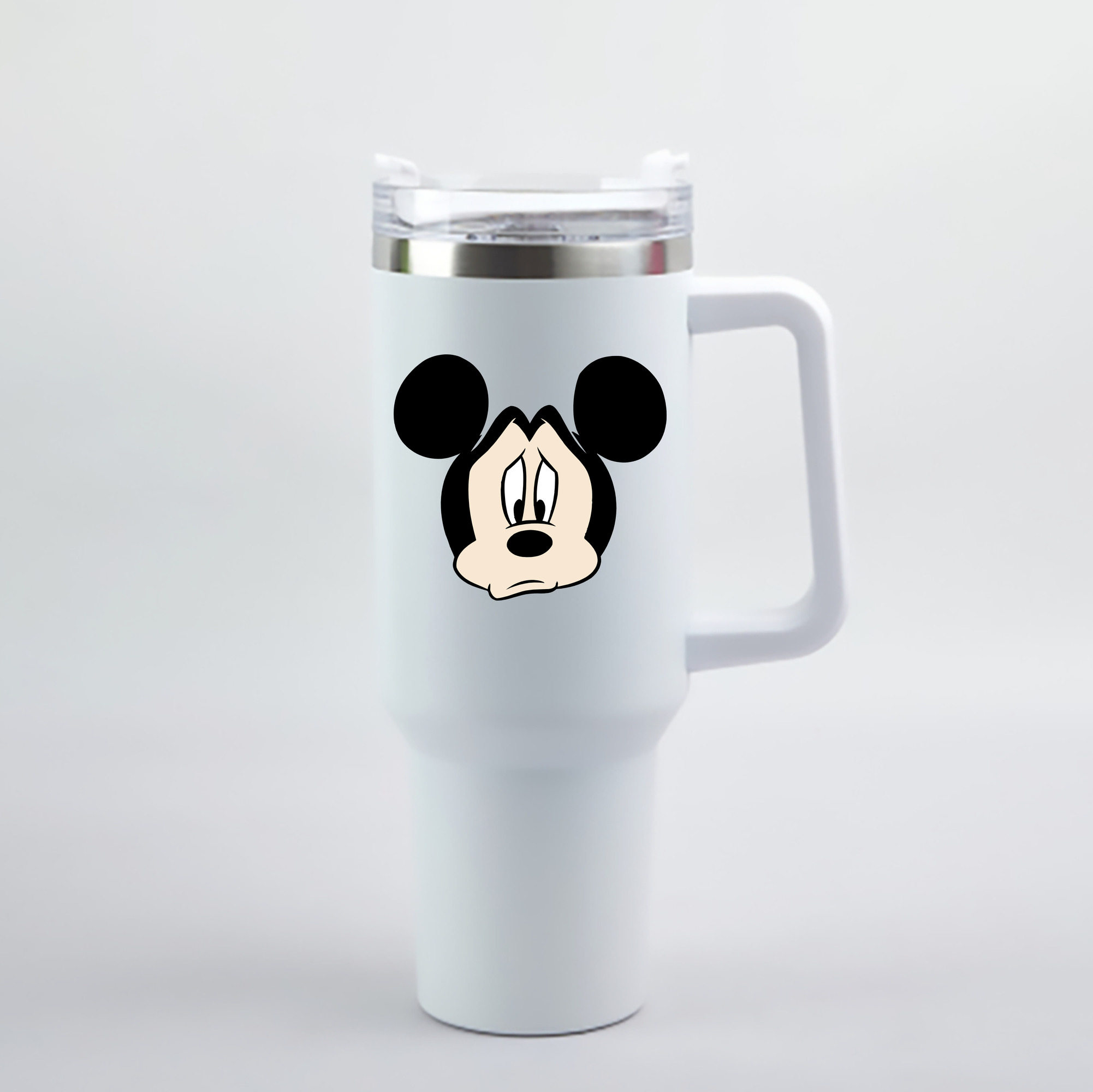 （画像用） ミッキーマウス Mickey Mouse 1200mL車用タンブラー - クリスタルステッカー（プラスチックストロー付き）