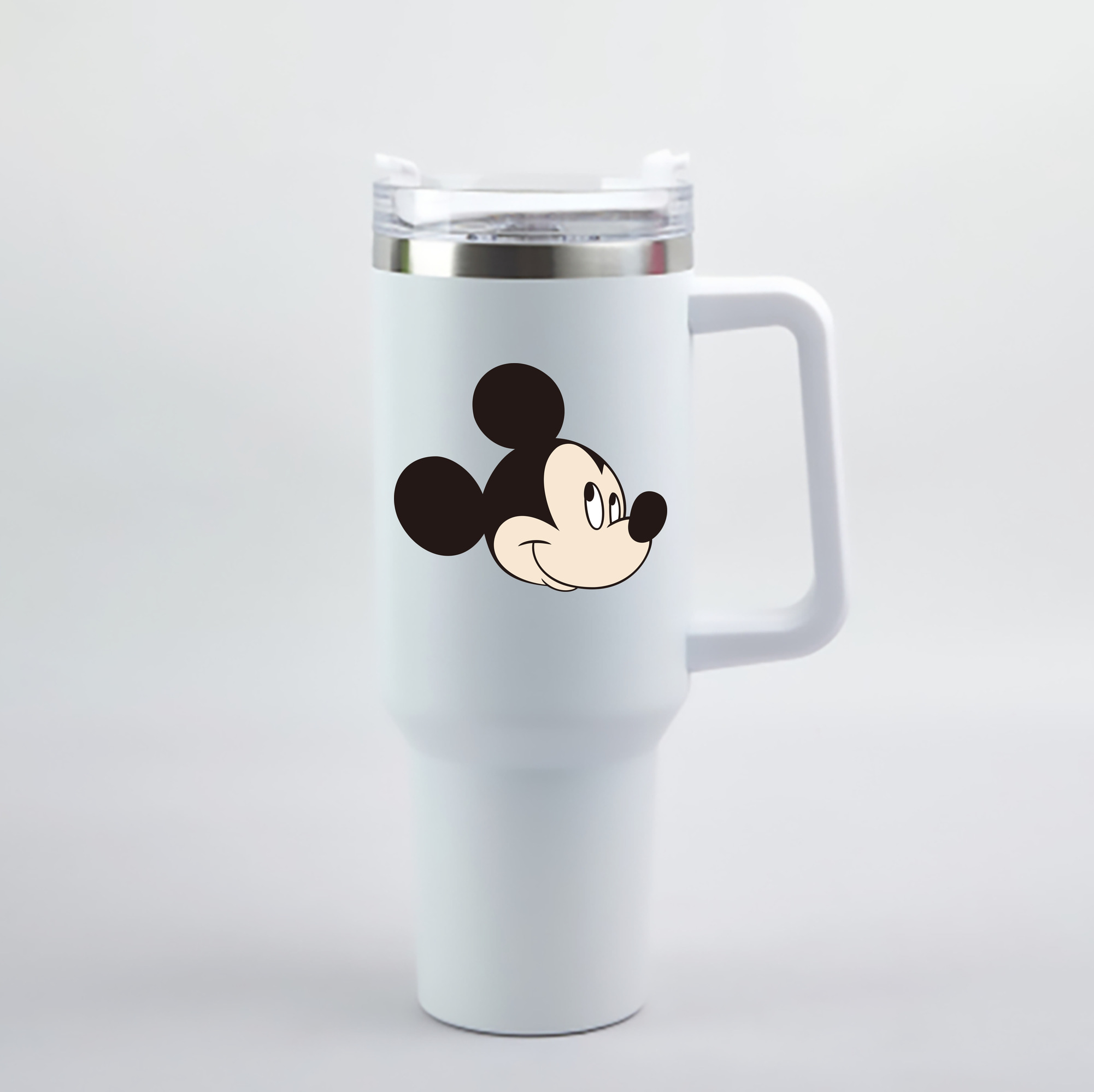 （画像用） ミッキーマウス Mickey Mouse 1200mL車用タンブラー - クリスタルステッカー（プラスチックストロー付き）