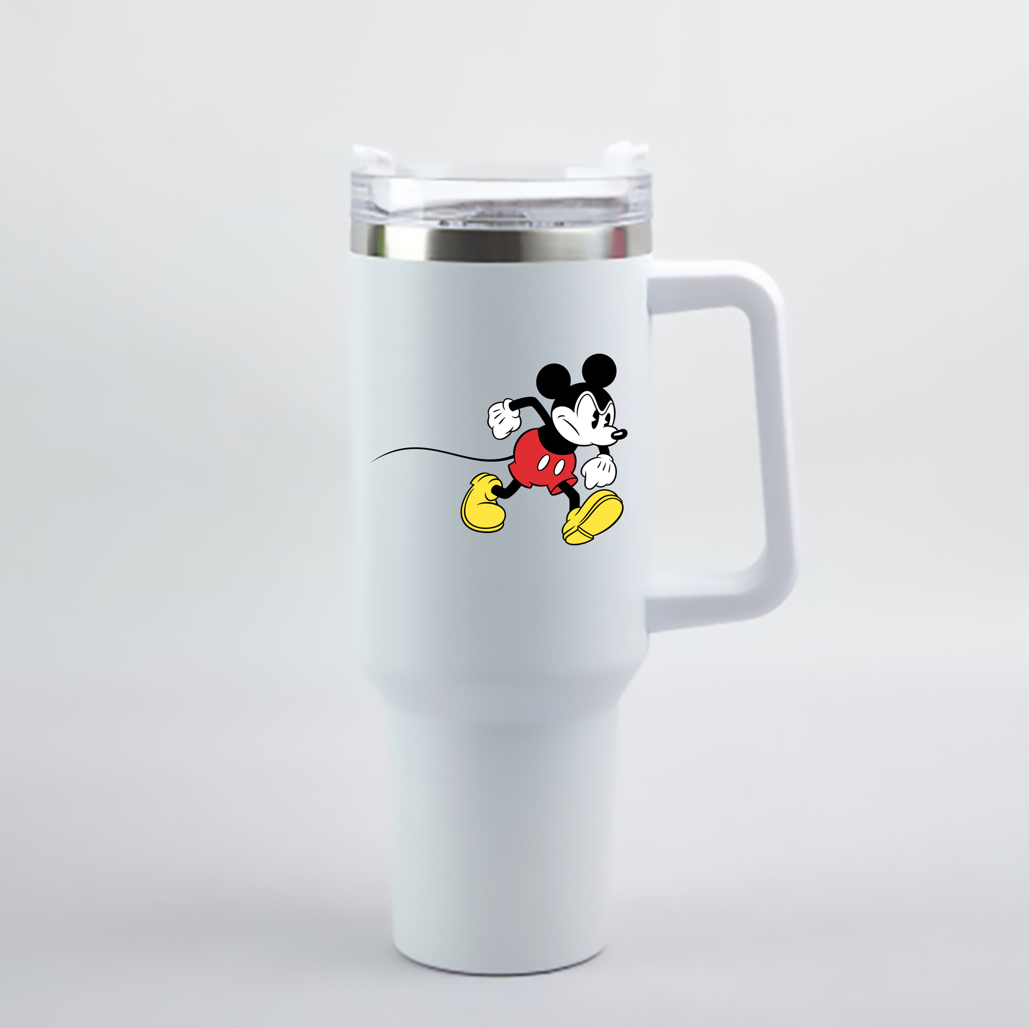 （画像用） ミッキーマウス Mickey Mouse 1200mL車用タンブラー - クリスタルステッカー（プラスチックストロー付き）