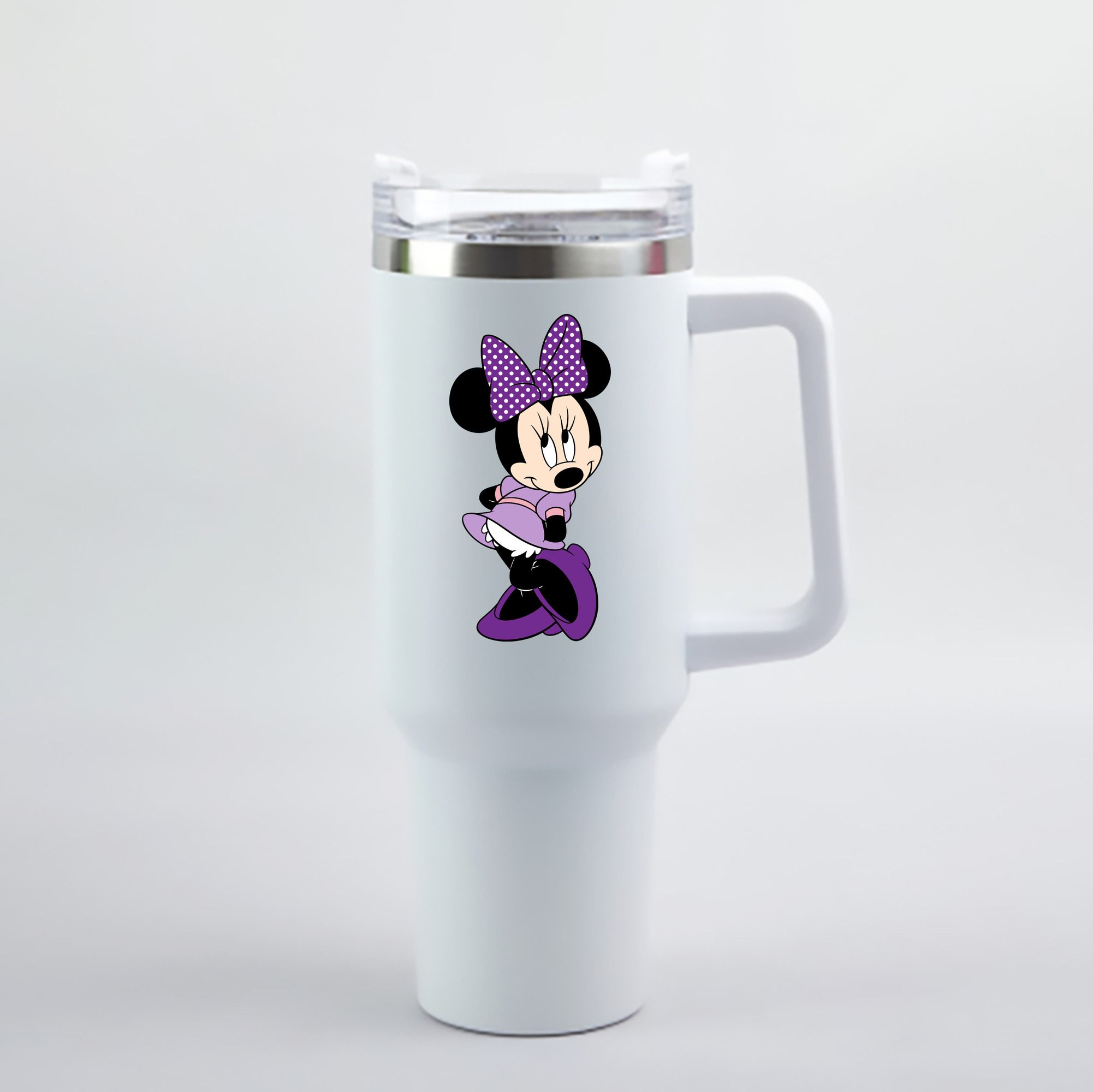 （画像用） ミッキーマウス Mickey Mouse 1200mL車用タンブラー - クリスタルステッカー（プラスチックストロー付き）
