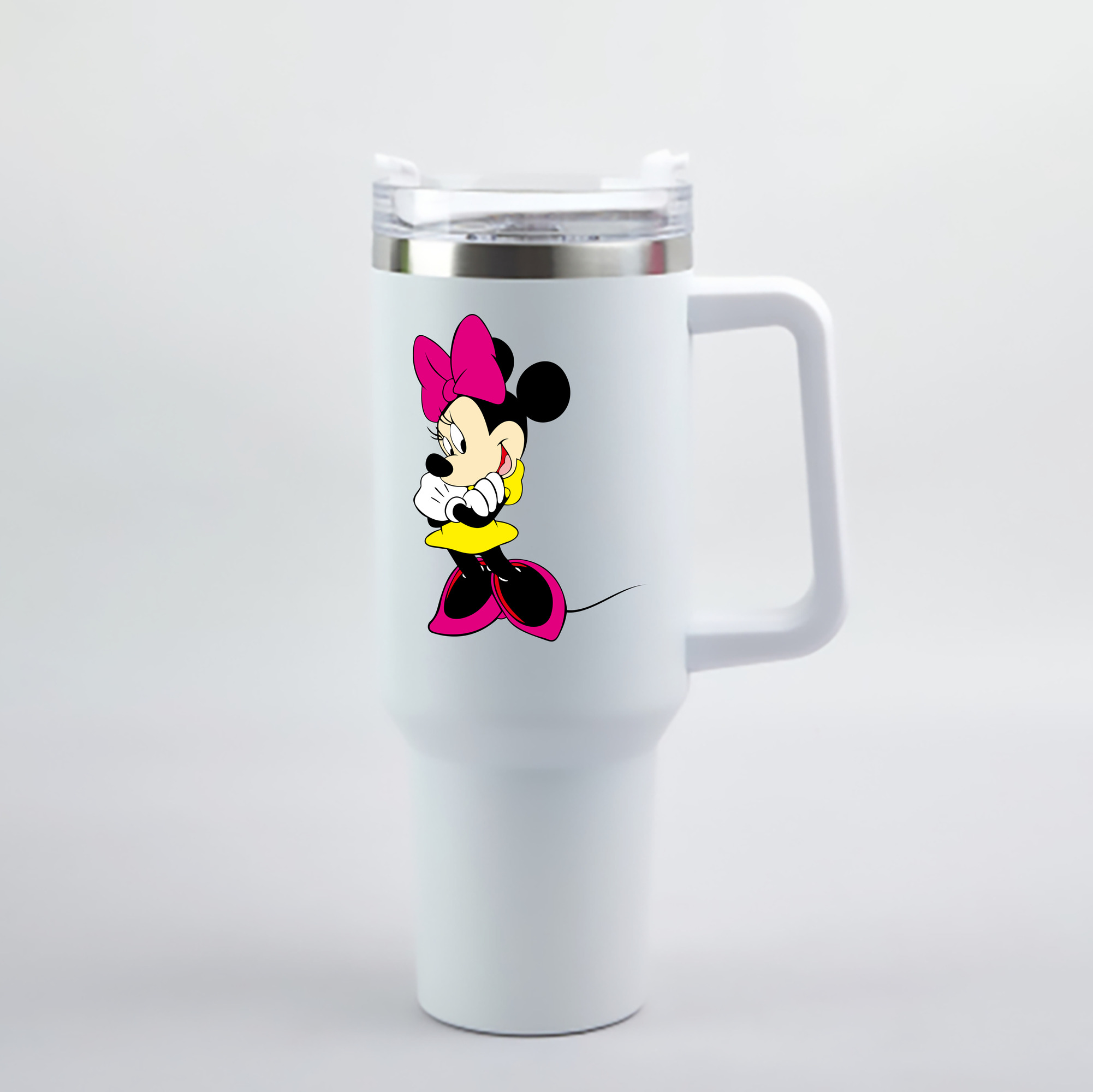 （画像用） ミッキーマウス Mickey Mouse 1200mL車用タンブラー - クリスタルステッカー（プラスチックストロー付き）