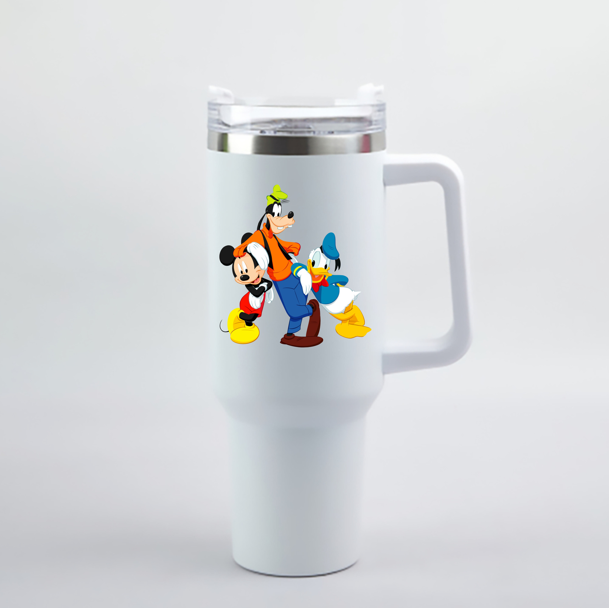 （画像用） ミッキーマウス Mickey Mouse 1200mL車用タンブラー - クリスタルステッカー（プラスチックストロー付き）