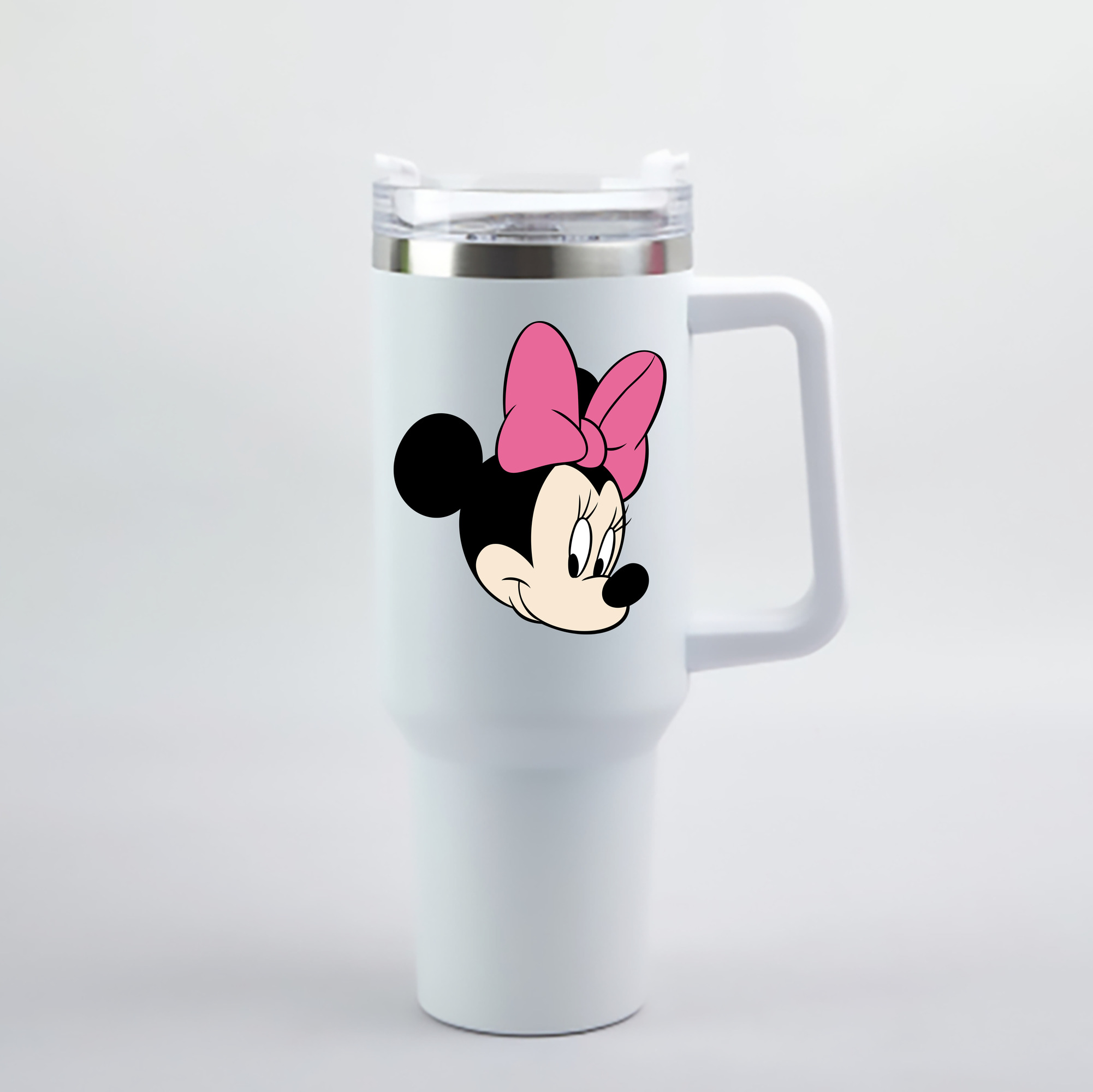（画像用） ミッキーマウス Mickey Mouse 1200mL車用タンブラー - クリスタルステッカー（プラスチックストロー付き）