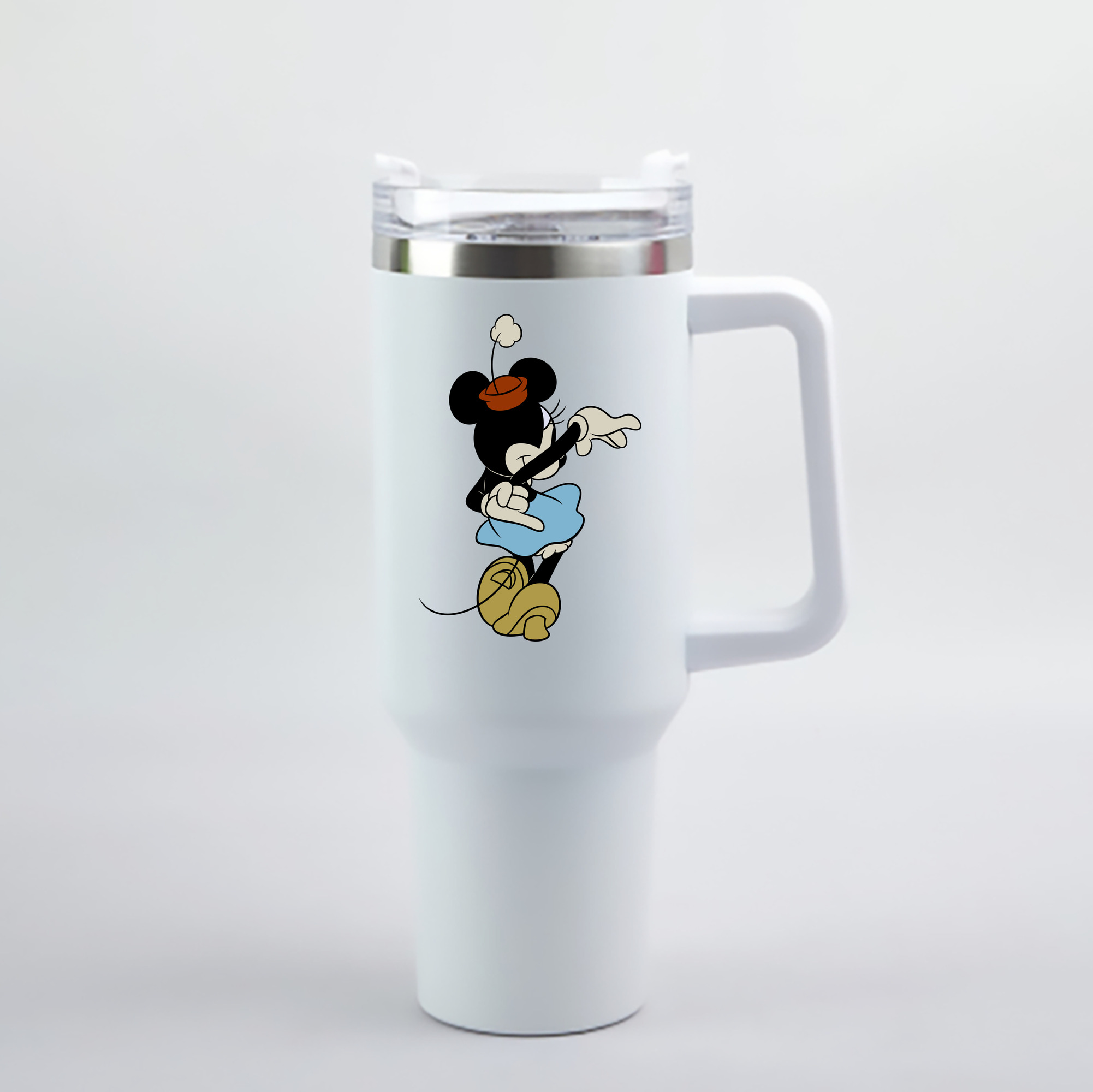 （画像用） ミッキーマウス Mickey Mouse 1200mL車用タンブラー - クリスタルステッカー（プラスチックストロー付き）