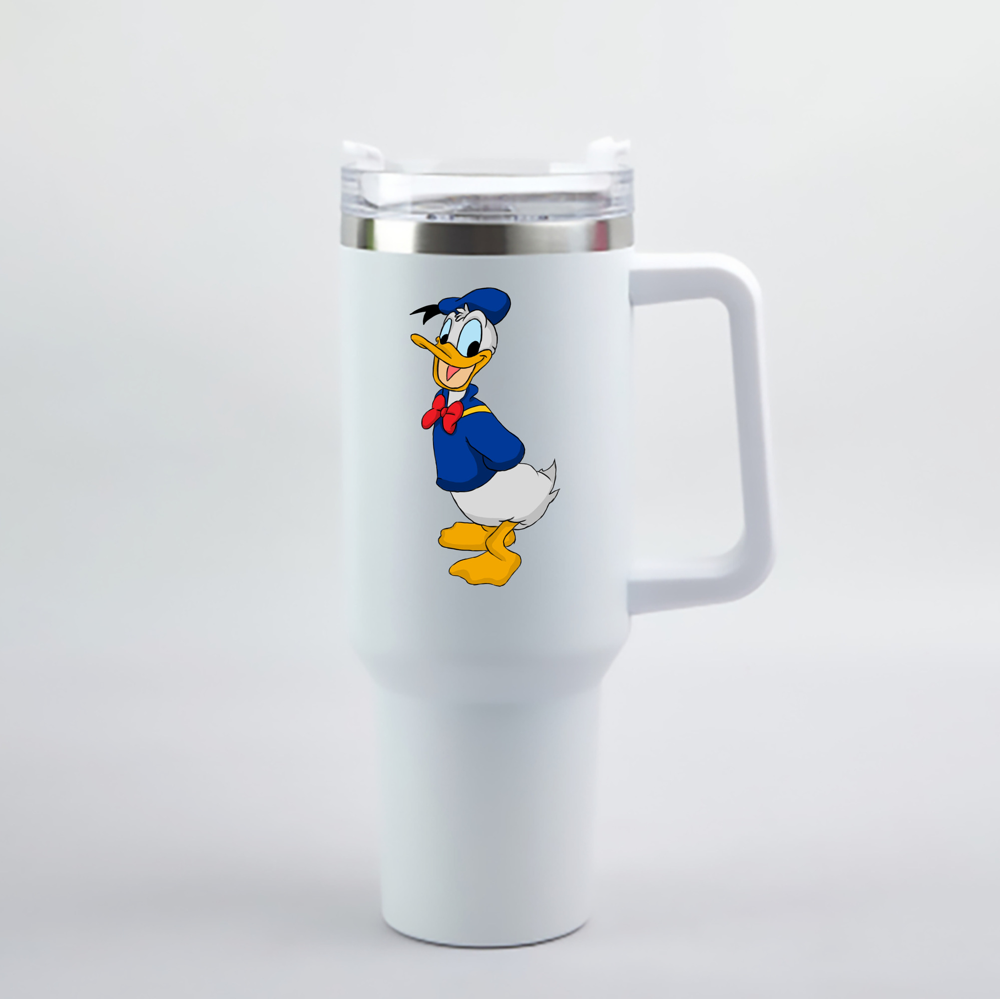 （画像用） ミッキーマウス Mickey Mouse 1200mL車用タンブラー - クリスタルステッカー（プラスチックストロー付き）