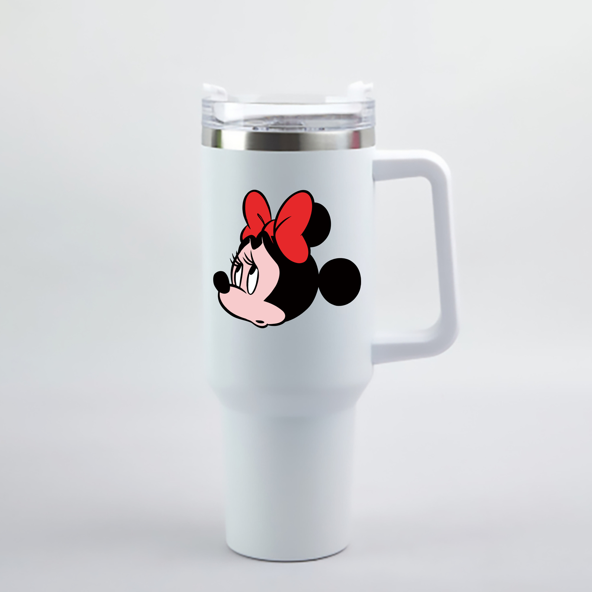 （画像用） ミッキーマウス Mickey Mouse 1200mL車用タンブラー - クリスタルステッカー（プラスチックストロー付き）