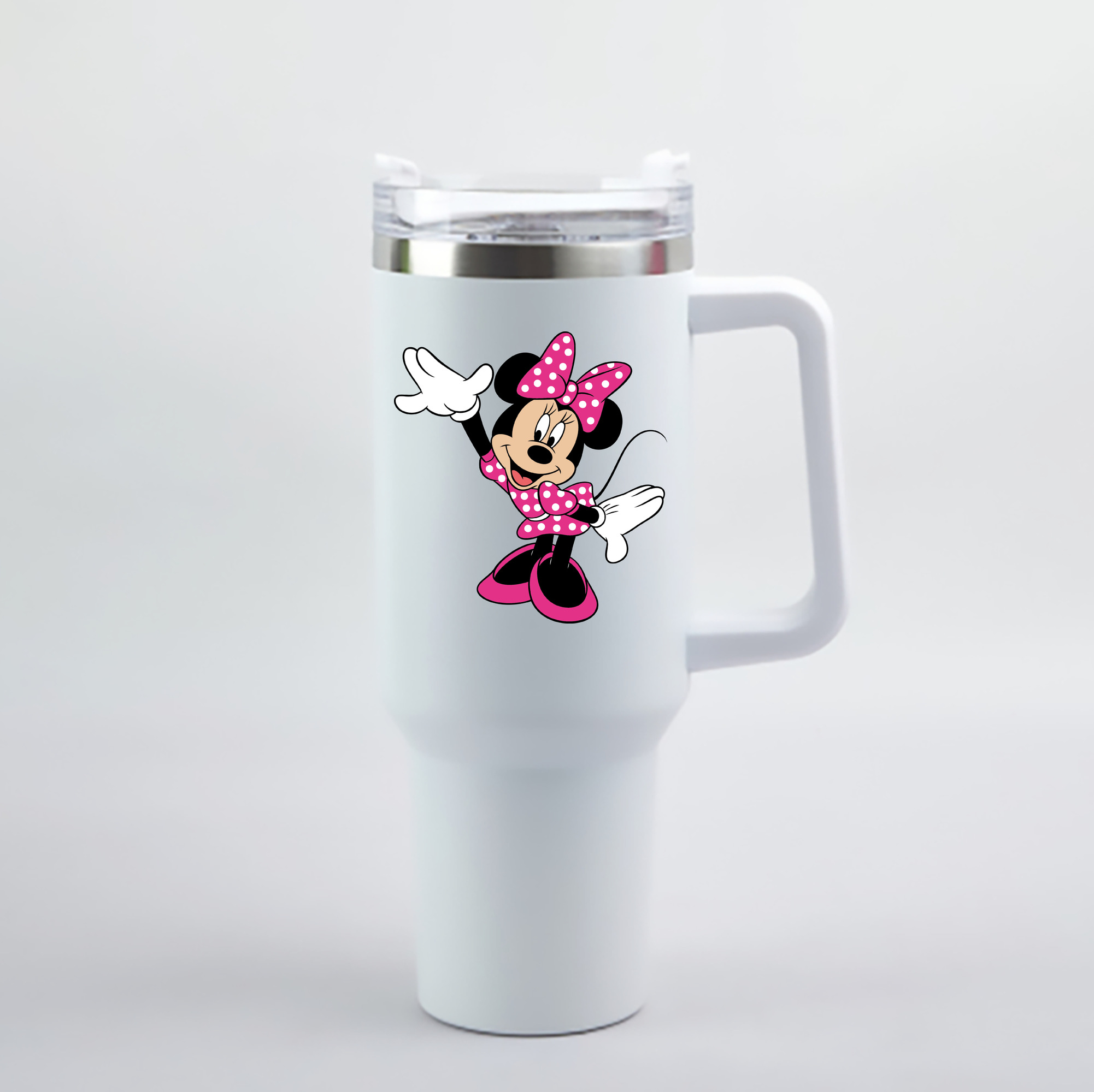 （画像用） ミッキーマウス Mickey Mouse 1200mL車用タンブラー - クリスタルステッカー（プラスチックストロー付き）