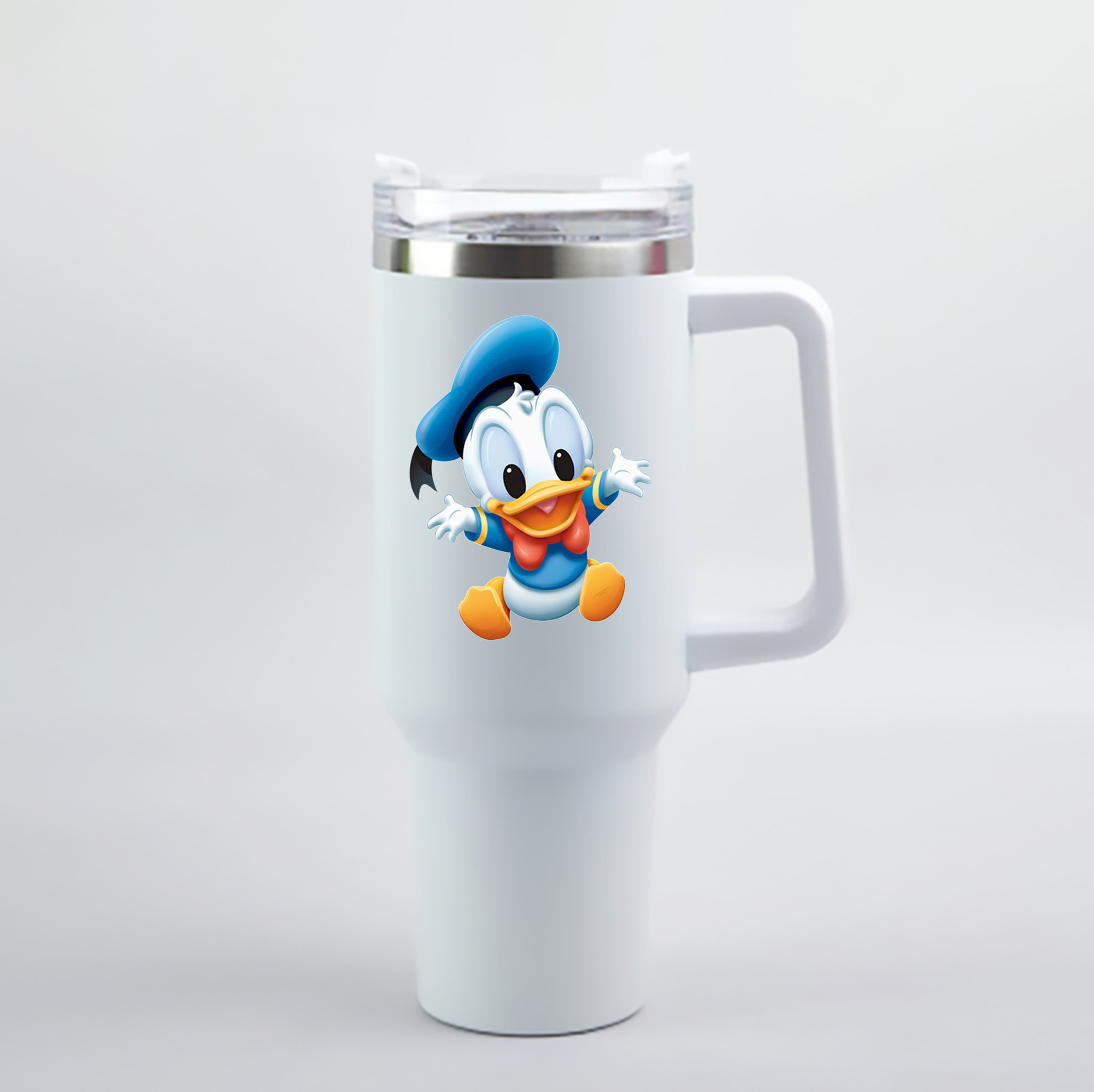 （画像用） ミッキーマウス Mickey Mouse 1200mL車用タンブラー - クリスタルステッカー（プラスチックストロー付き）