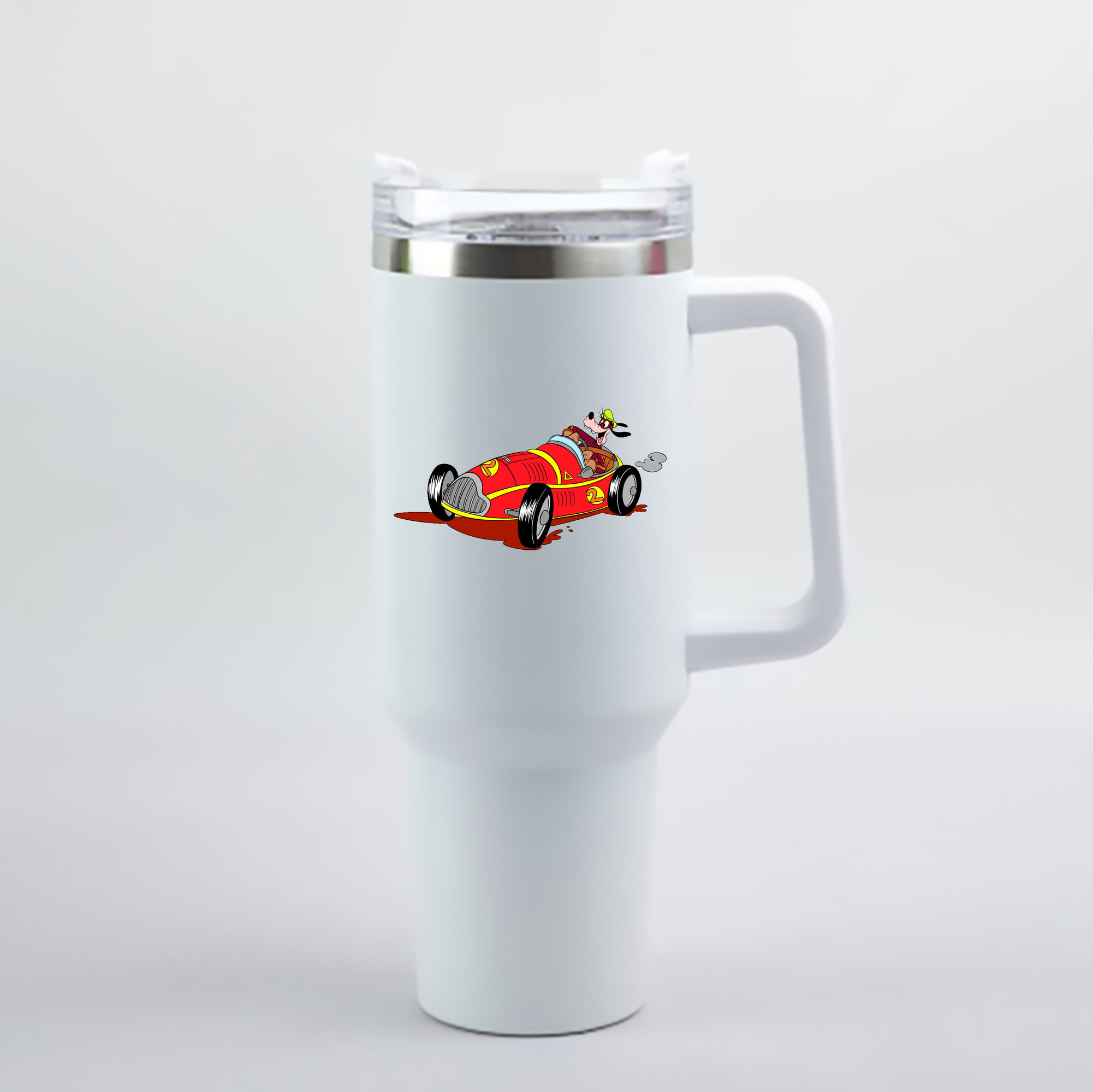 （画像用） ミッキーマウス Mickey Mouse 1200mL車用タンブラー - クリスタルステッカー（プラスチックストロー付き）