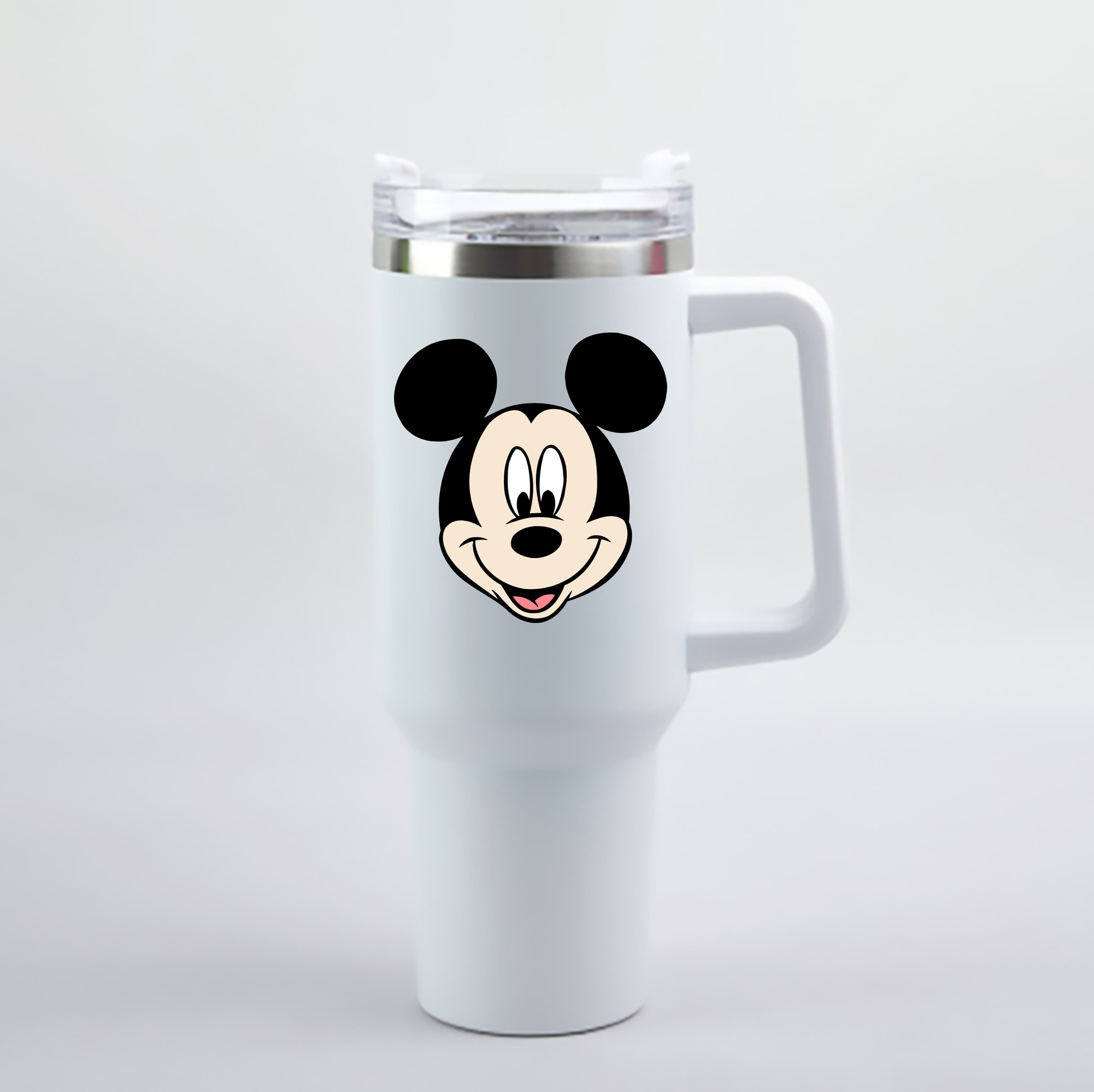 （画像用） ミッキーマウス Mickey Mouse 1200mL車用タンブラー - クリスタルステッカー（プラスチックストロー付き）