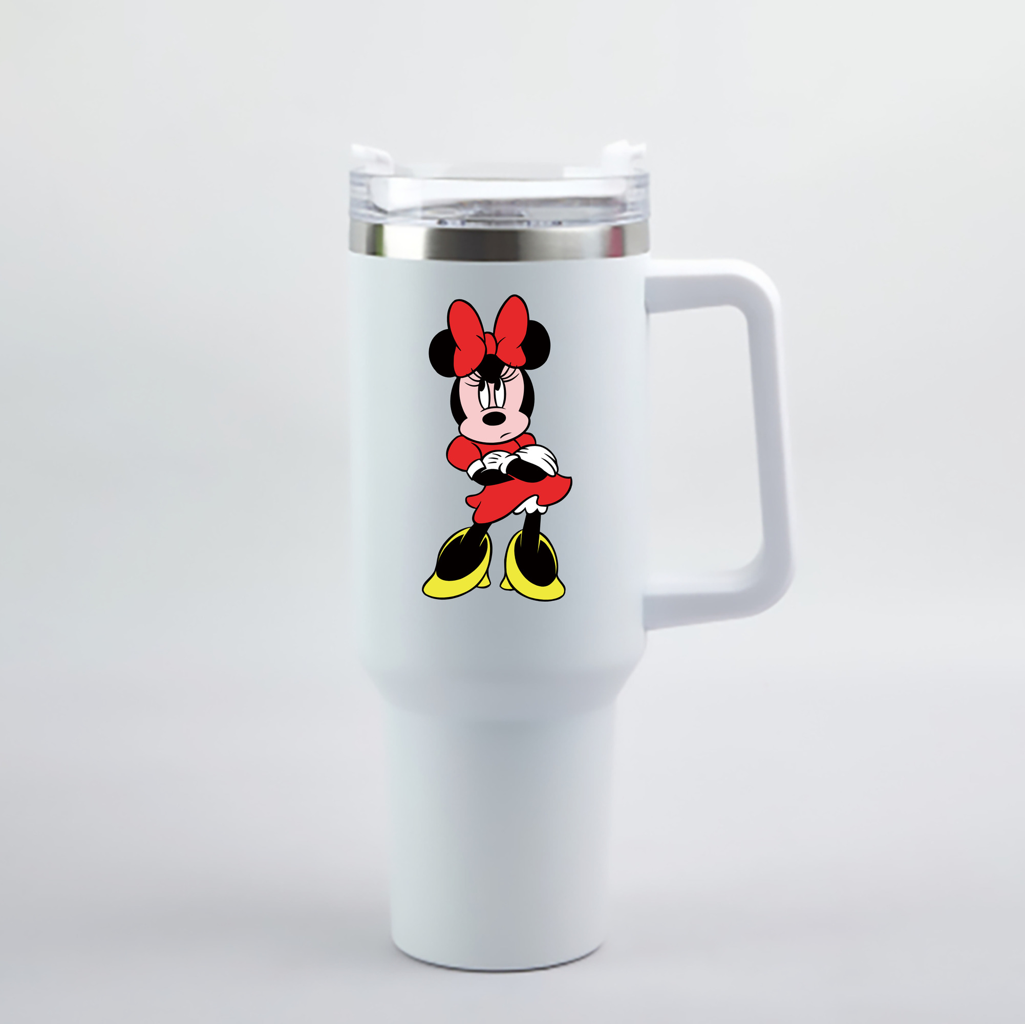 （画像用） ミッキーマウス Mickey Mouse 1200mL車用タンブラー - クリスタルステッカー（プラスチックストロー付き）
