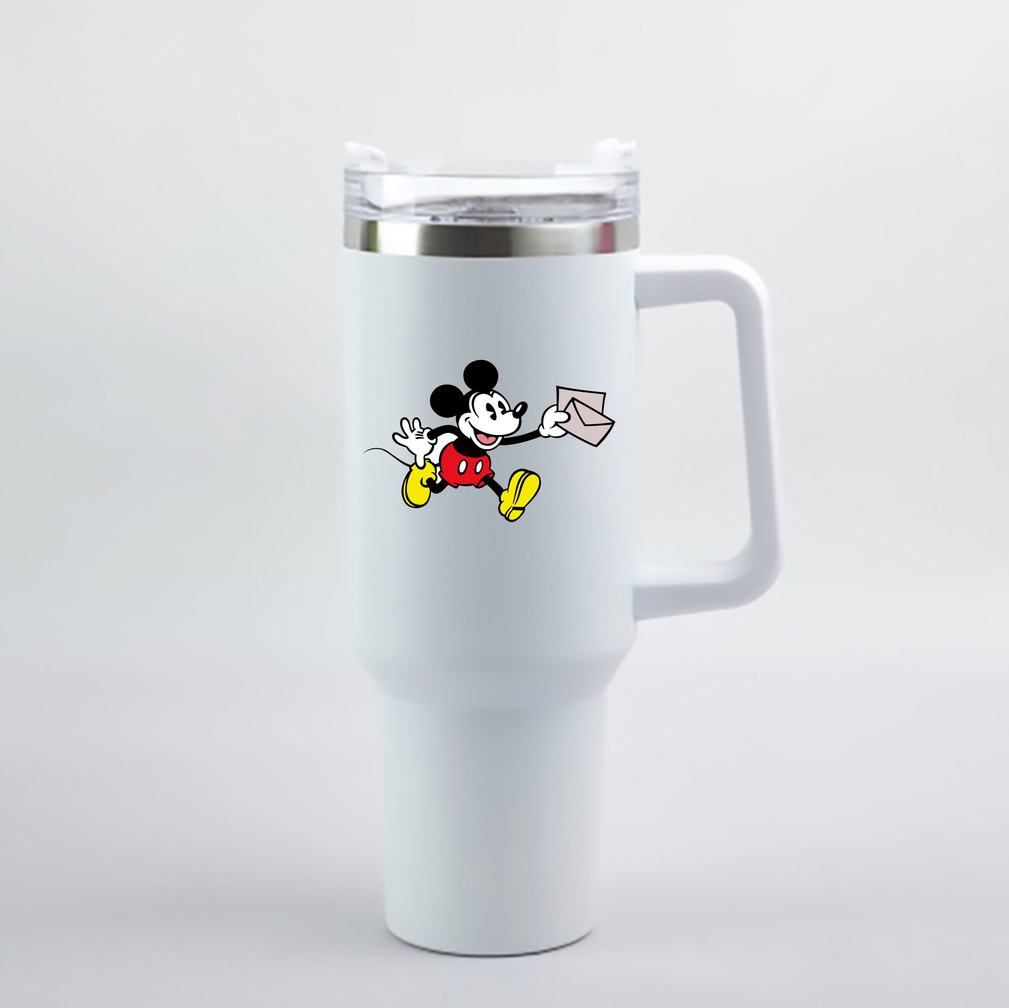 （画像用） ミッキーマウス Mickey Mouse 1200mL車用タンブラー - クリスタルステッカー（プラスチックストロー付き）