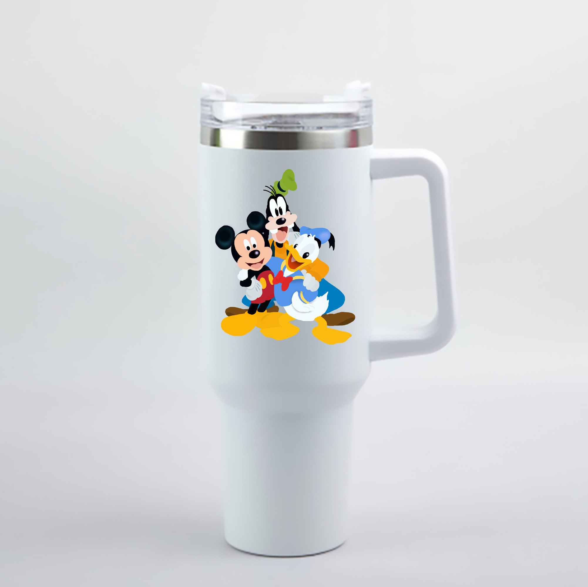 （画像用） ミッキーマウス Mickey Mouse 1200mL車用タンブラー - クリスタルステッカー（プラスチックストロー付き）