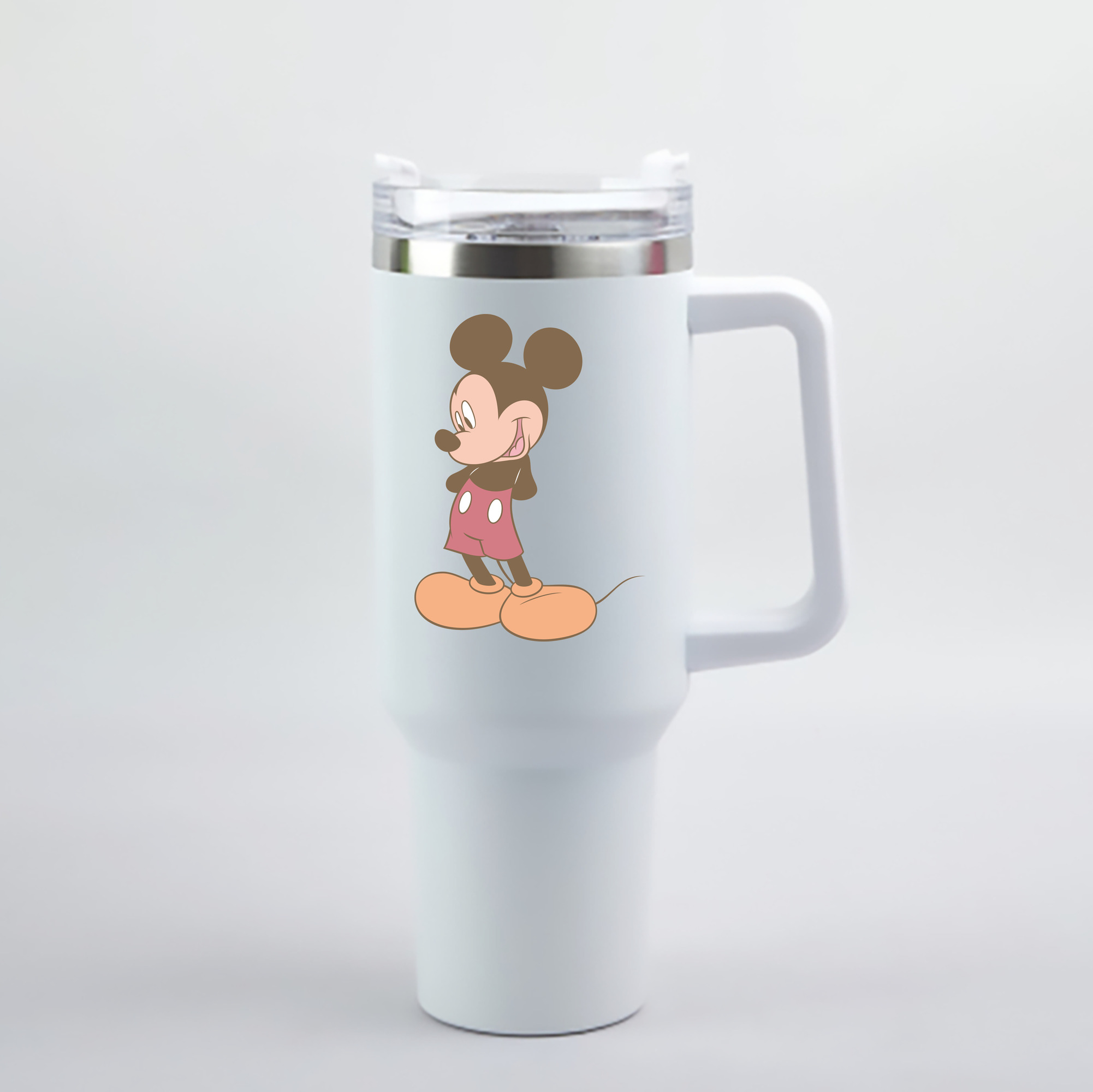 （画像用） ミッキーマウス Mickey Mouse 1200mL車用タンブラー - クリスタルステッカー（プラスチックストロー付き）