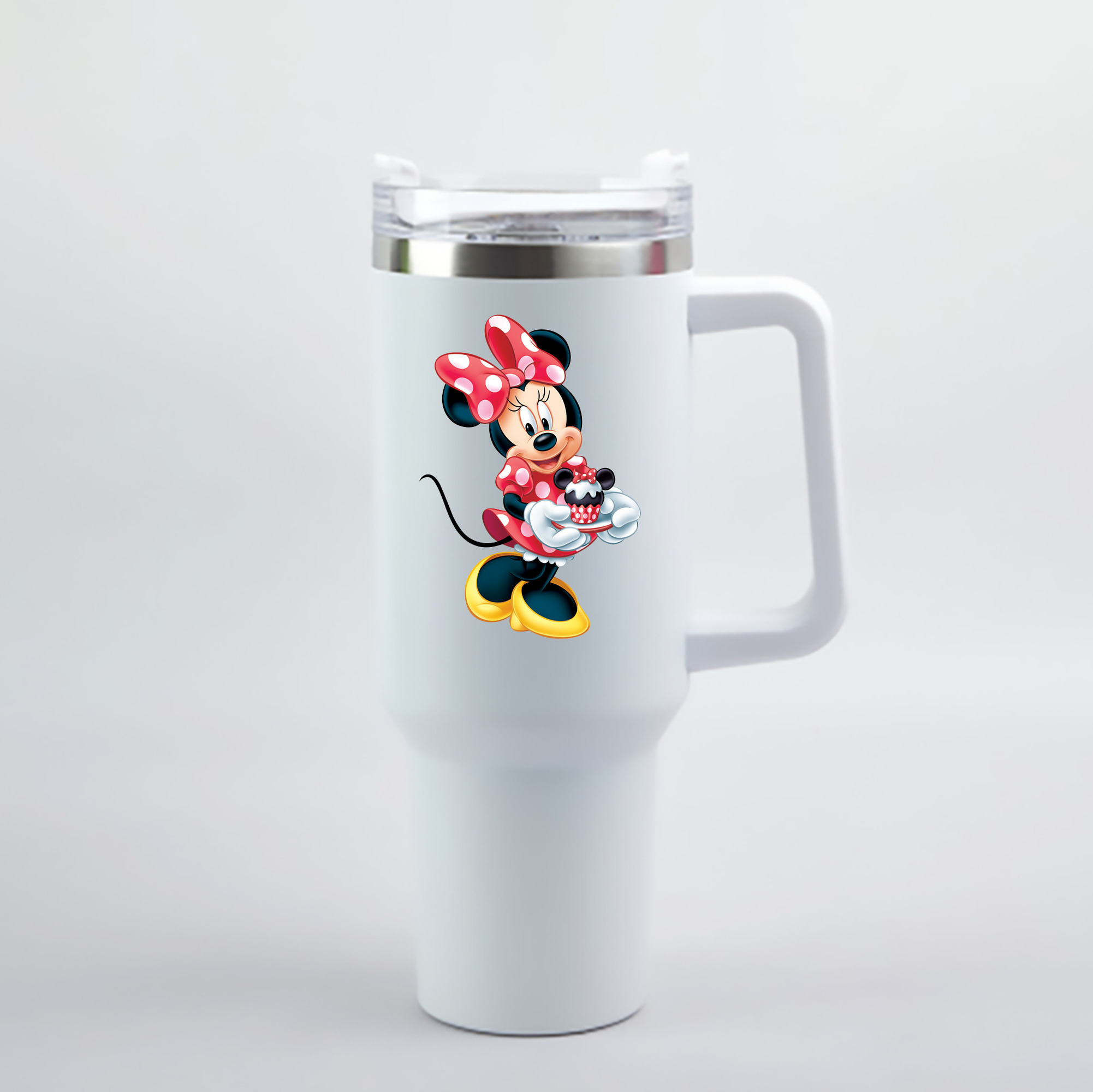 （画像用） ミッキーマウス Mickey Mouse 1200mL車用タンブラー - クリスタルステッカー（プラスチックストロー付き）