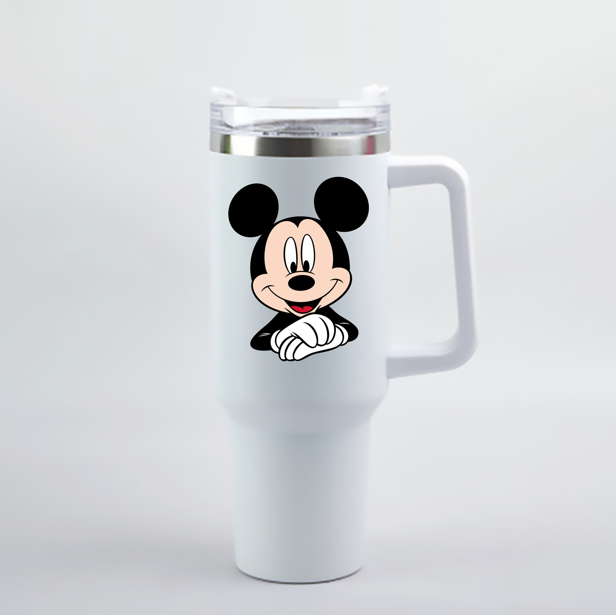 （画像用） ミッキーマウス Mickey Mouse 1200mL車用タンブラー - クリスタルステッカー（プラスチックストロー付き）