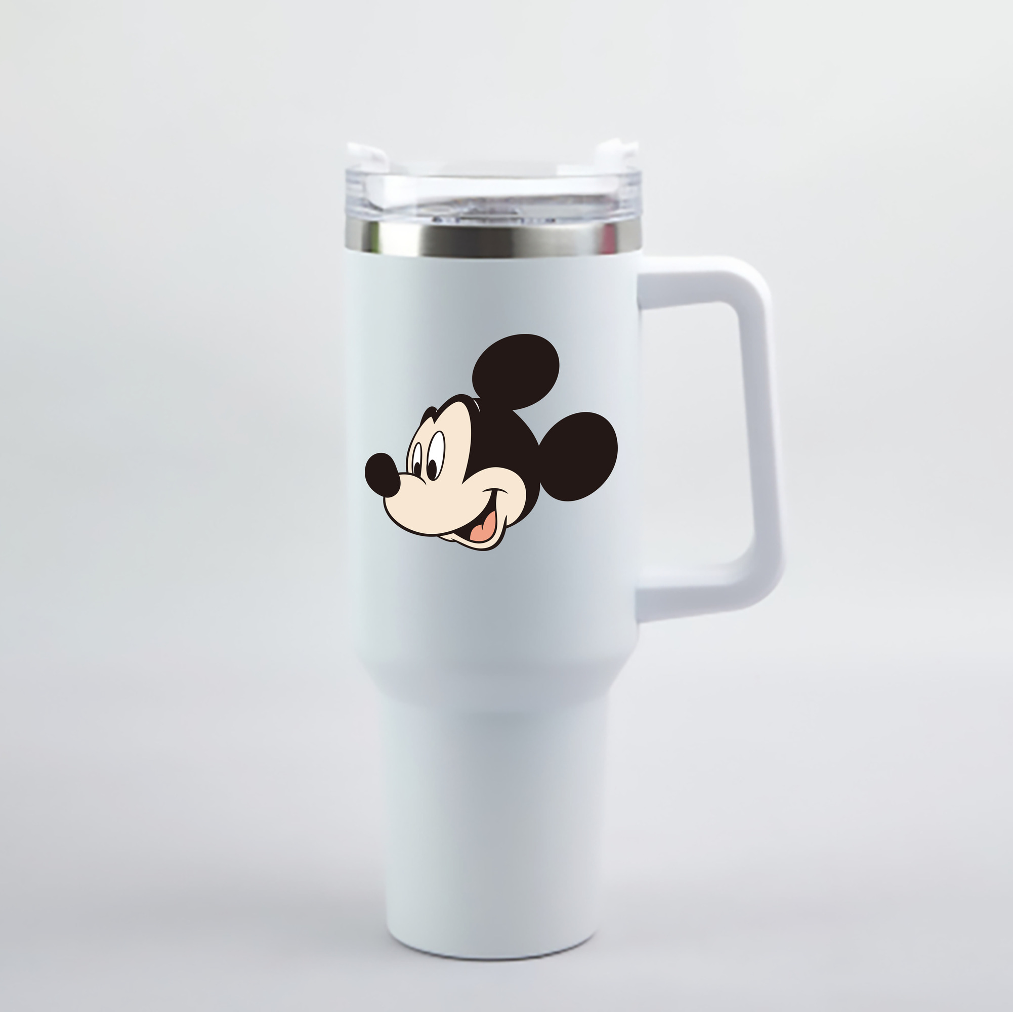 （画像用） ミッキーマウス Mickey Mouse 1200mL車用タンブラー - クリスタルステッカー（プラスチックストロー付き）