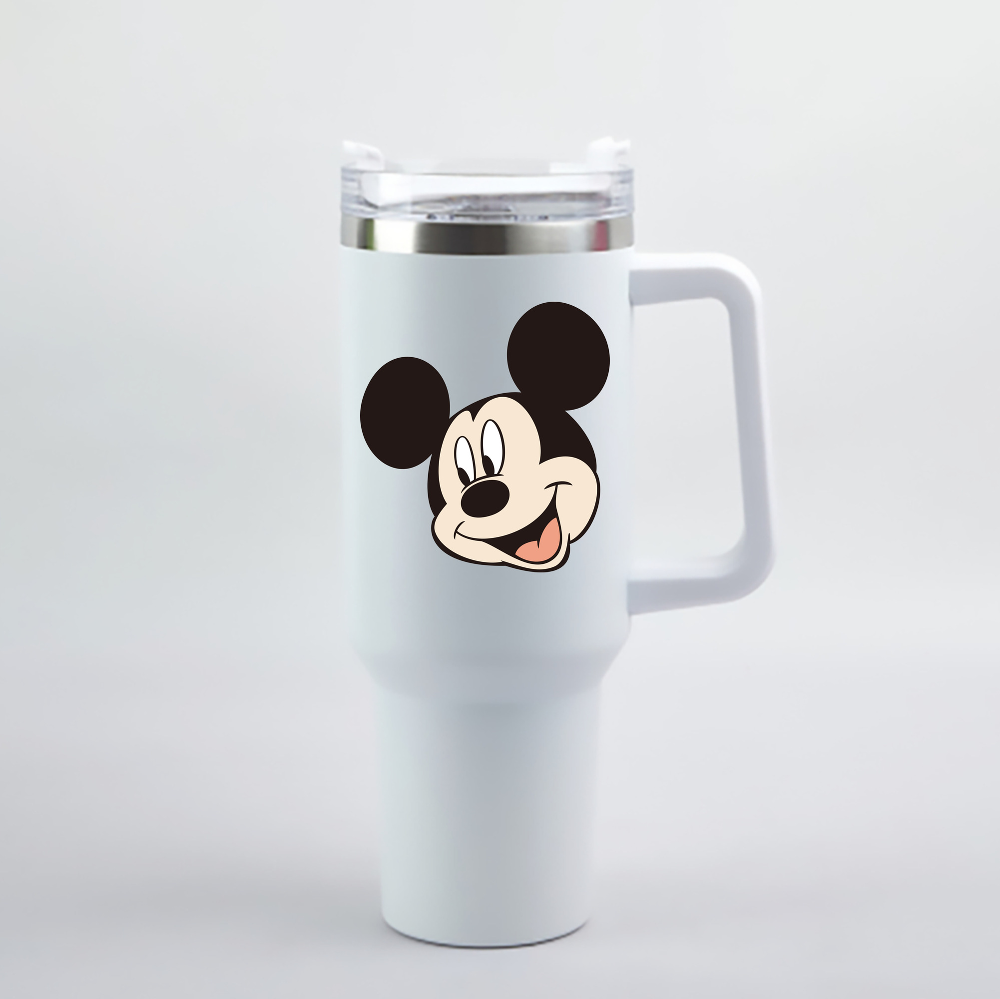 （画像用） ミッキーマウス Mickey Mouse 1200mL車用タンブラー - クリスタルステッカー（プラスチックストロー付き）