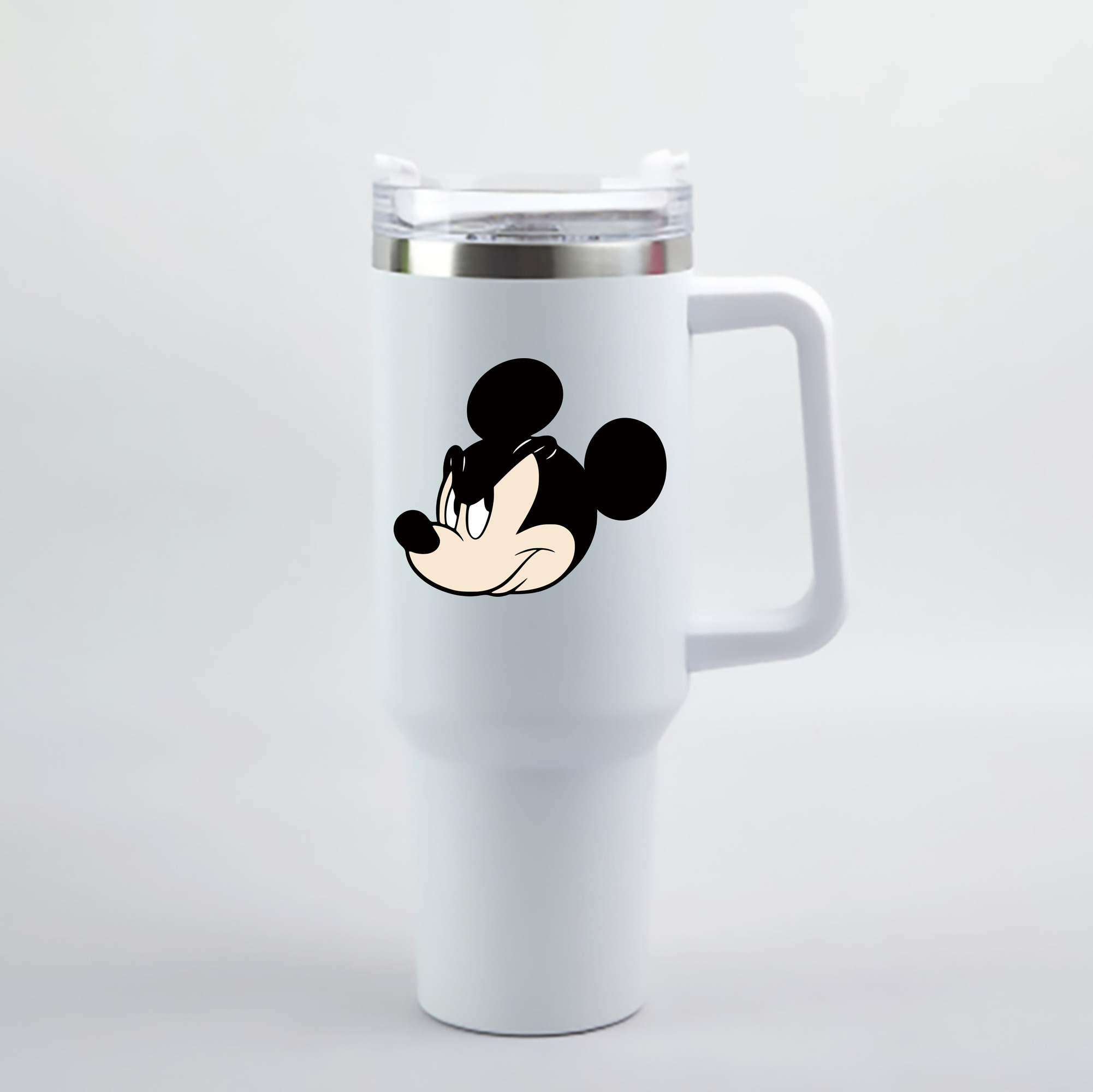 （画像用） ミッキーマウス Mickey Mouse 1200mL車用タンブラー - クリスタルステッカー（プラスチックストロー付き）