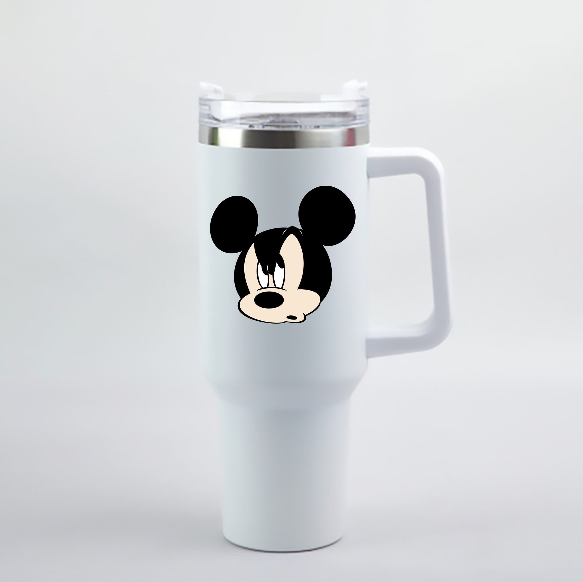 （画像用） ミッキーマウス Mickey Mouse 1200mL車用タンブラー - クリスタルステッカー（プラスチックストロー付き）