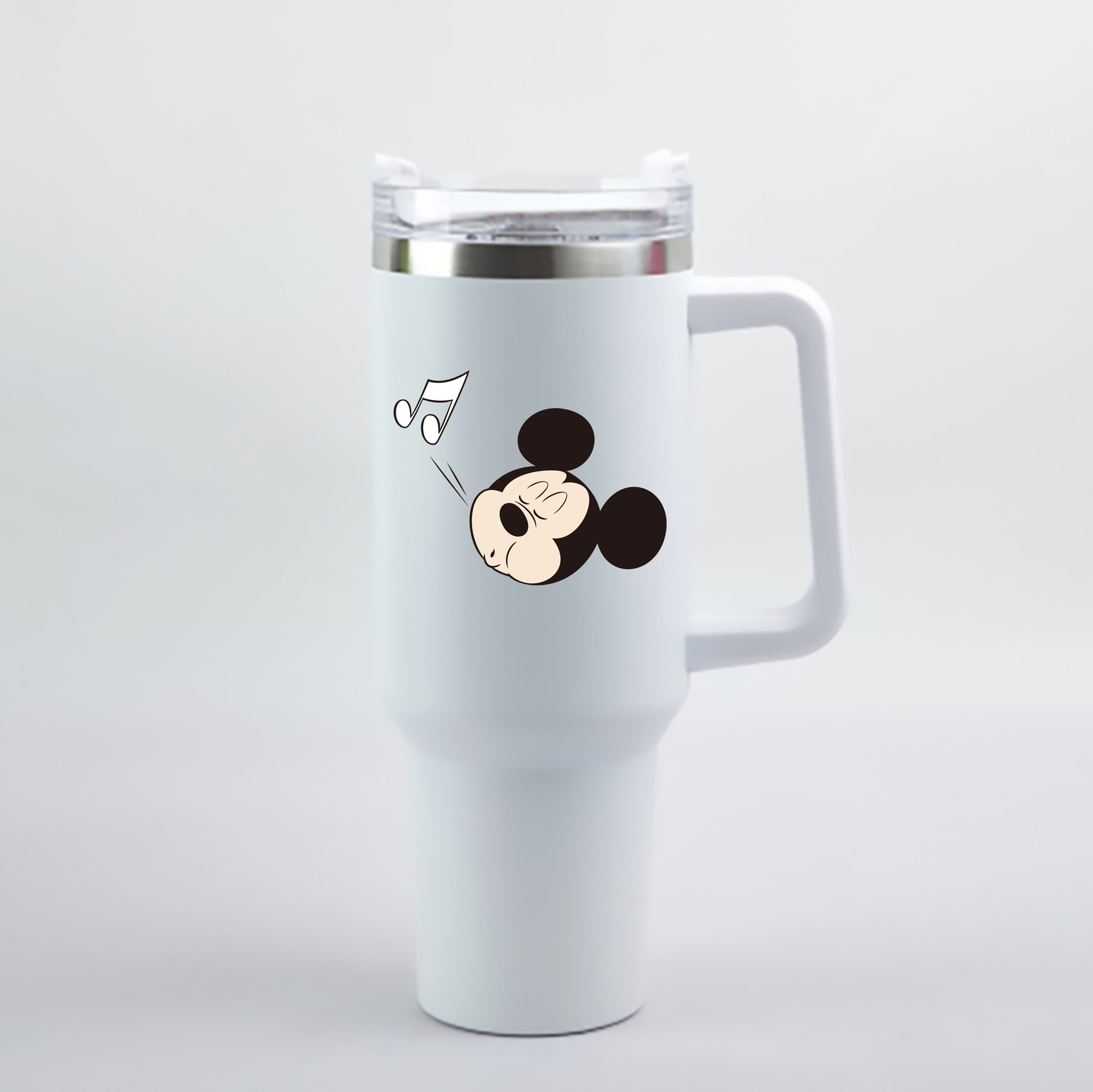 （画像用） ミッキーマウス Mickey Mouse 1200mL車用タンブラー - クリスタルステッカー（プラスチックストロー付き）