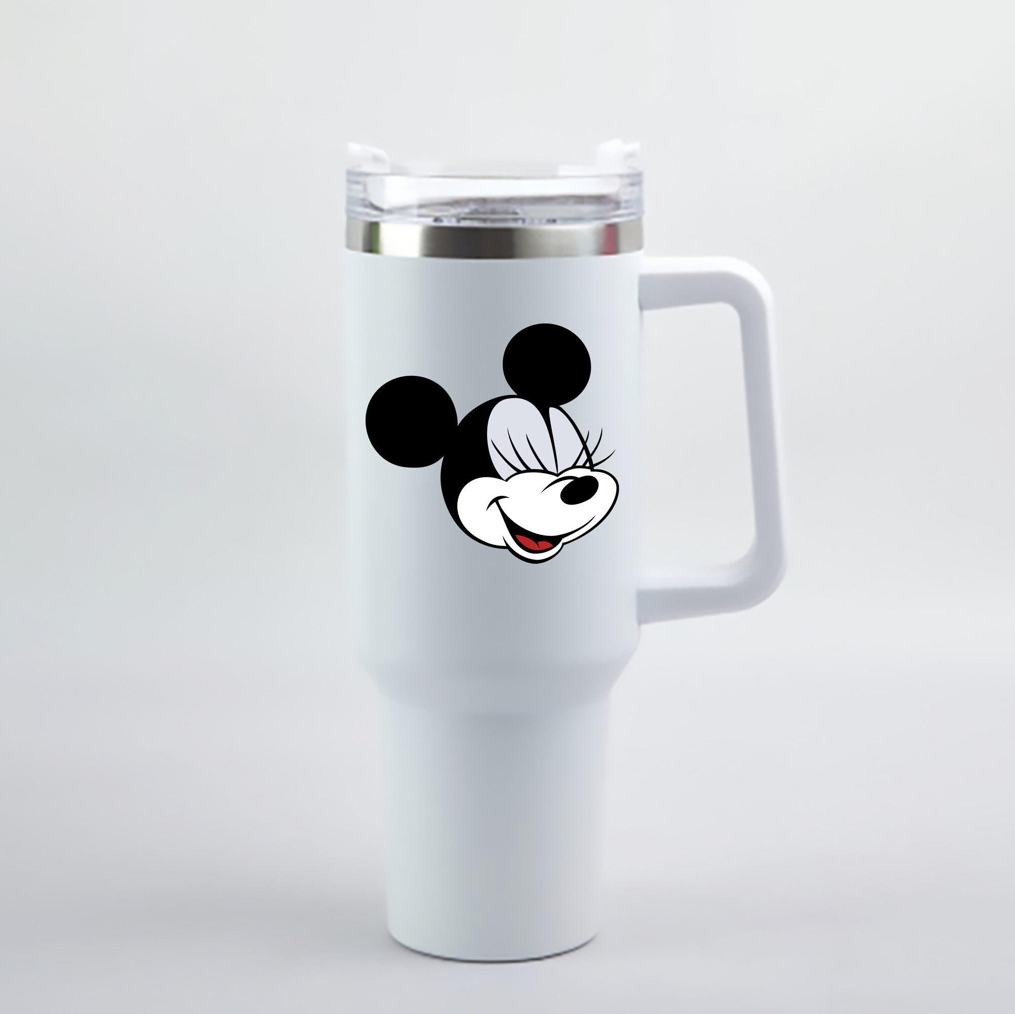 （画像用） ミッキーマウス Mickey Mouse 1200mL車用タンブラー - クリスタルステッカー（プラスチックストロー付き）