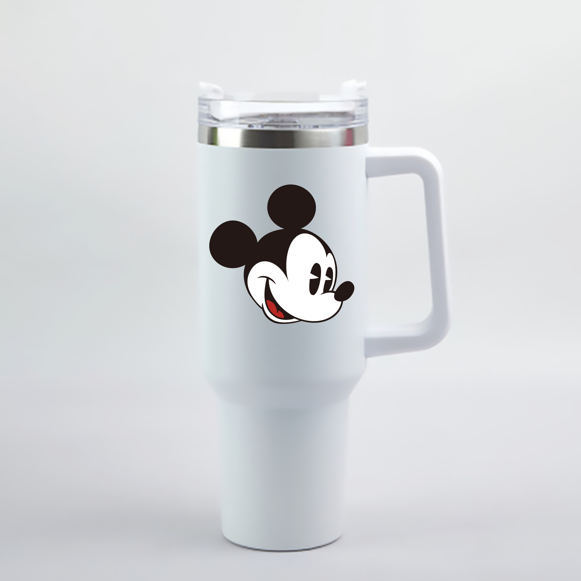 （画像用） ミッキーマウス Mickey Mouse 1200mL車用タンブラー - クリスタルステッカー（プラスチックストロー付き）