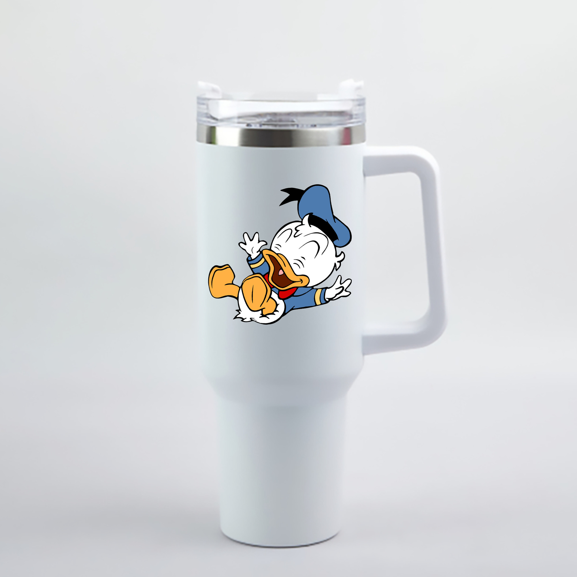 （画像用） ミッキーマウス Mickey Mouse 1200mL車用タンブラー - クリスタルステッカー（プラスチックストロー付き）