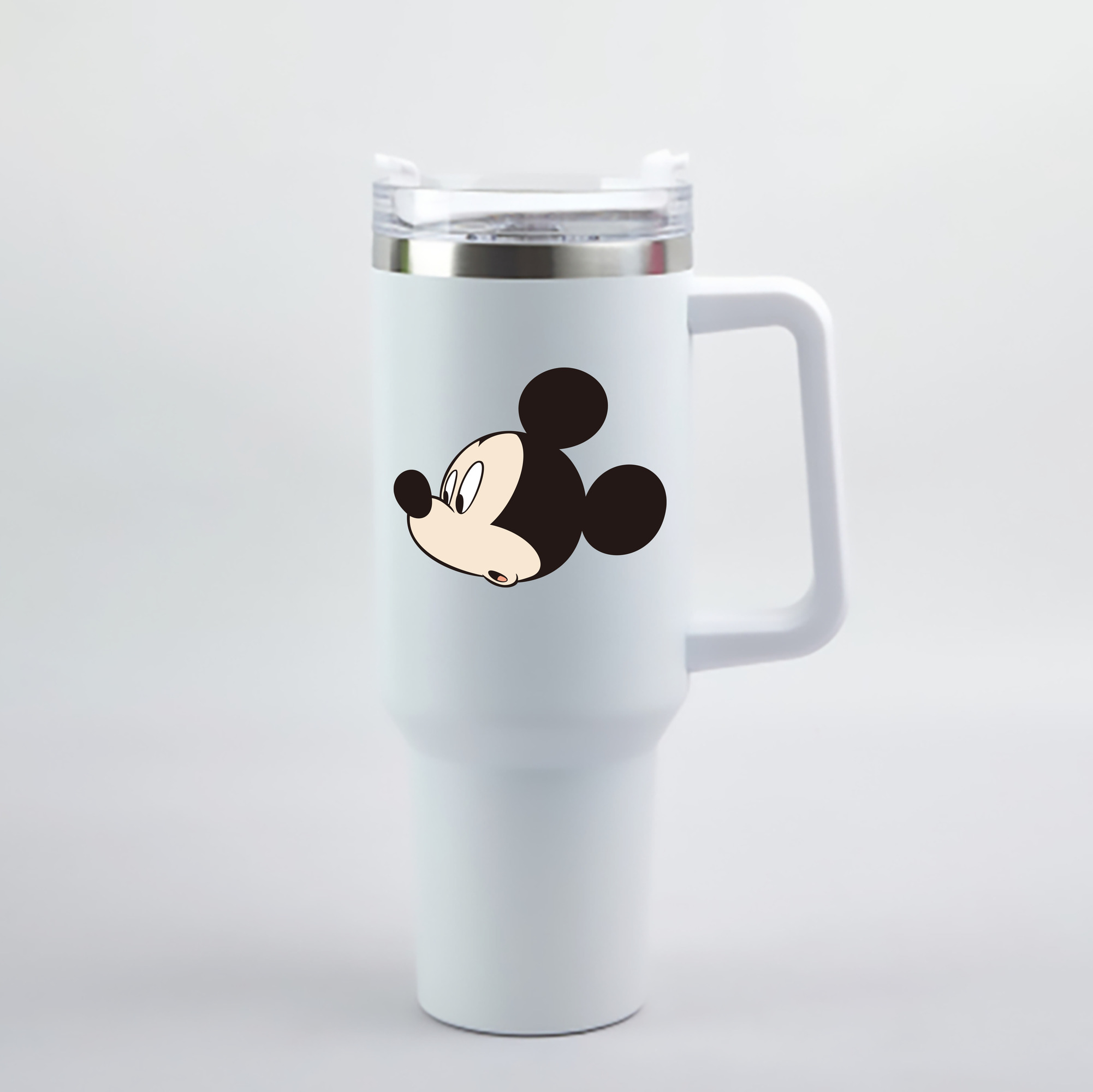（画像用） ミッキーマウス Mickey Mouse 1200mL車用タンブラー - クリスタルステッカー（プラスチックストロー付き）