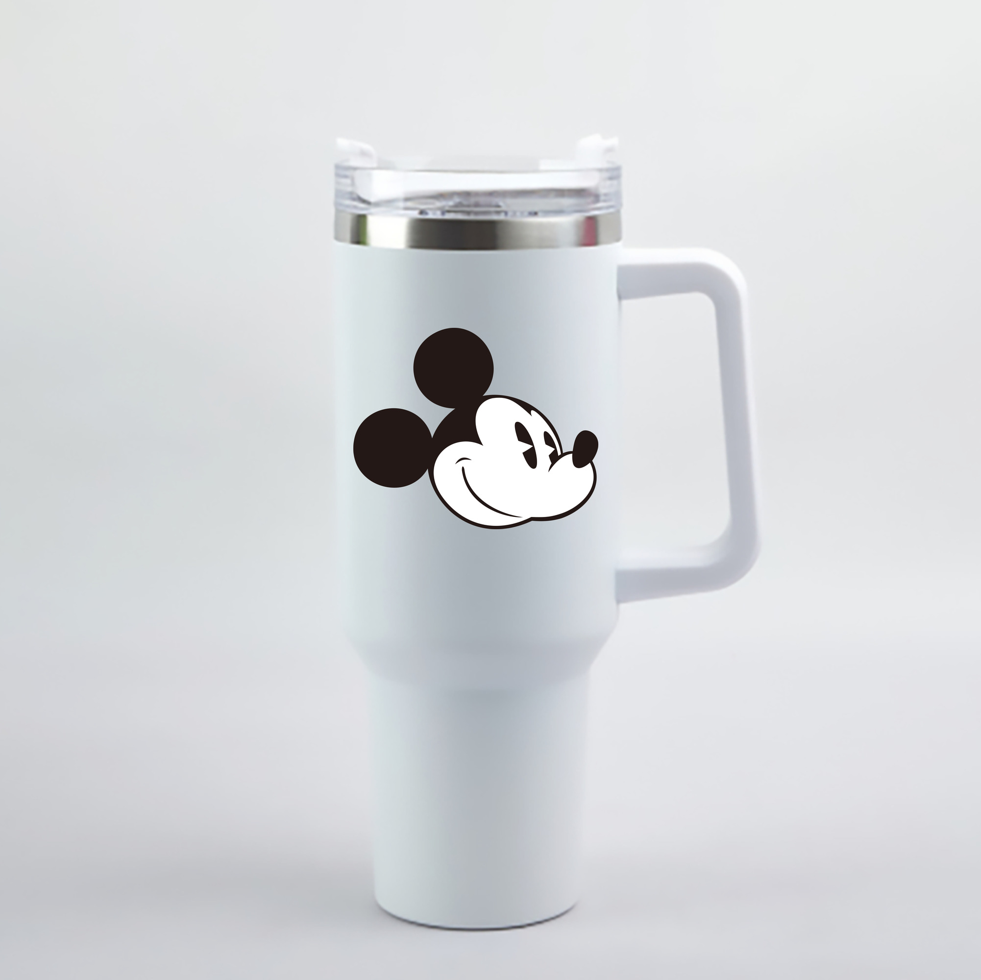 （画像用） ミッキーマウス Mickey Mouse 1200mL車用タンブラー - クリスタルステッカー（プラスチックストロー付き）