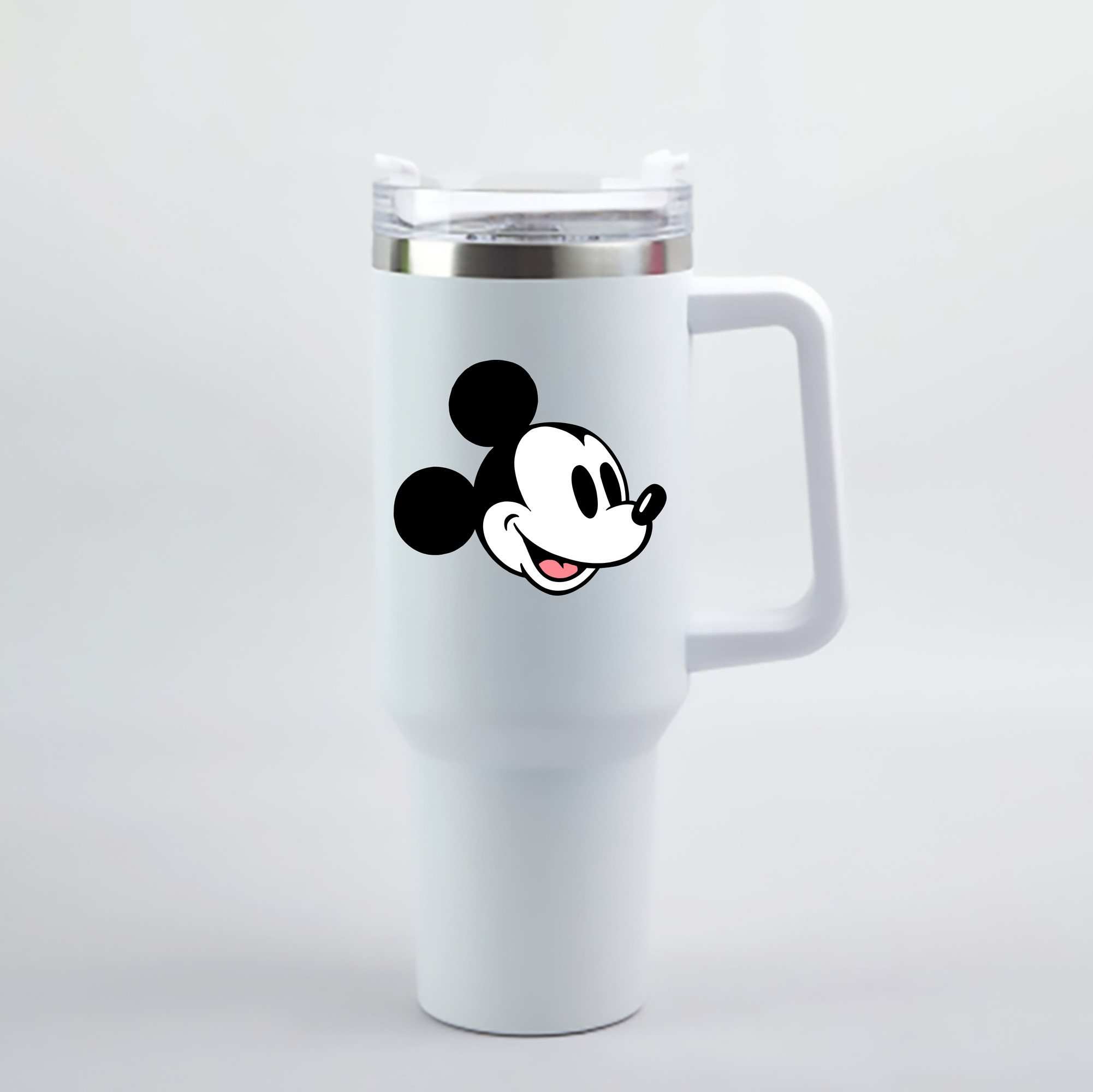 （画像用） ミッキーマウス Mickey Mouse 1200mL車用タンブラー - クリスタルステッカー（プラスチックストロー付き）