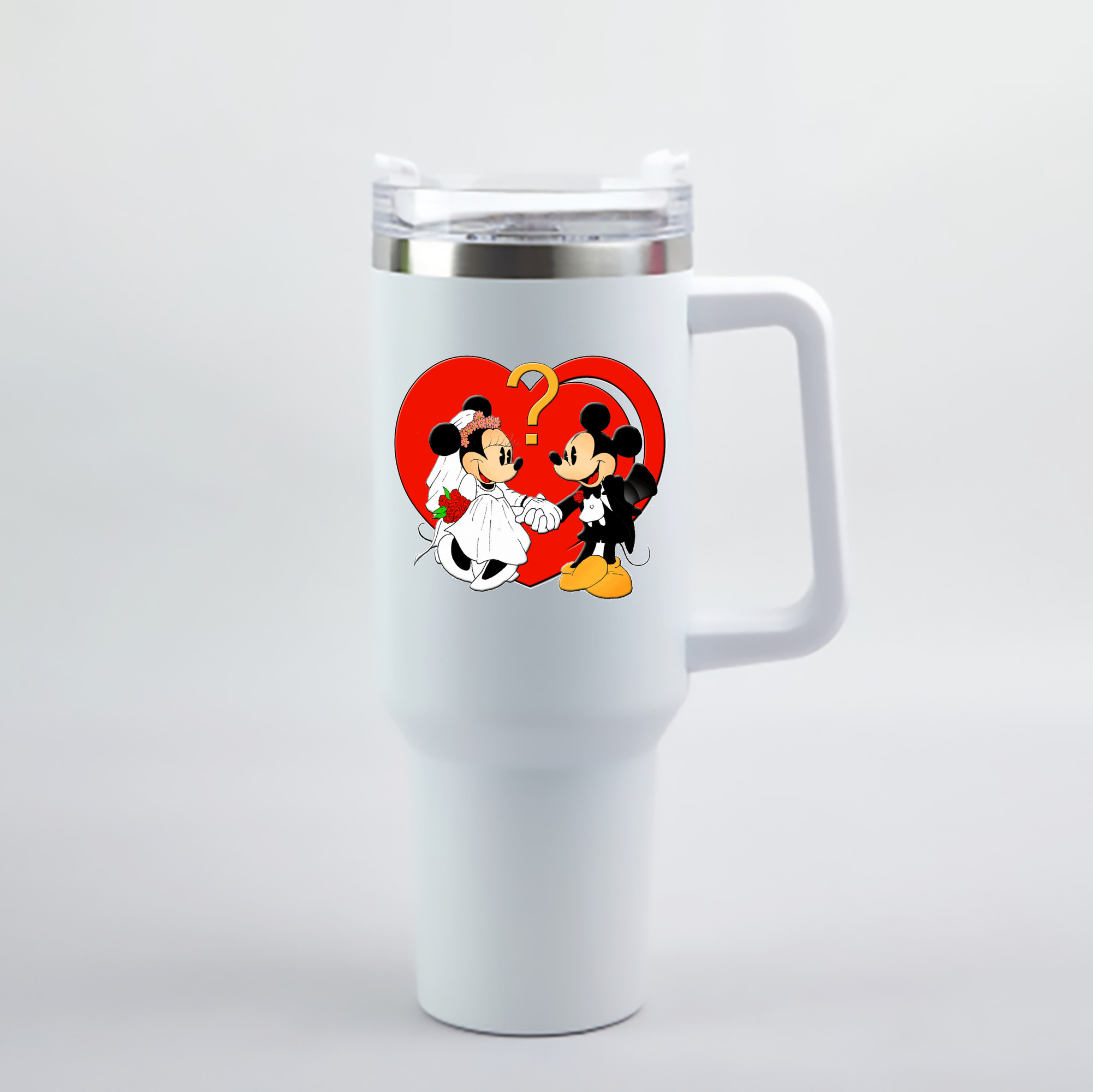 （画像用） ミッキーマウス Mickey Mouse 1200mL車用タンブラー - クリスタルステッカー（プラスチックストロー付き）