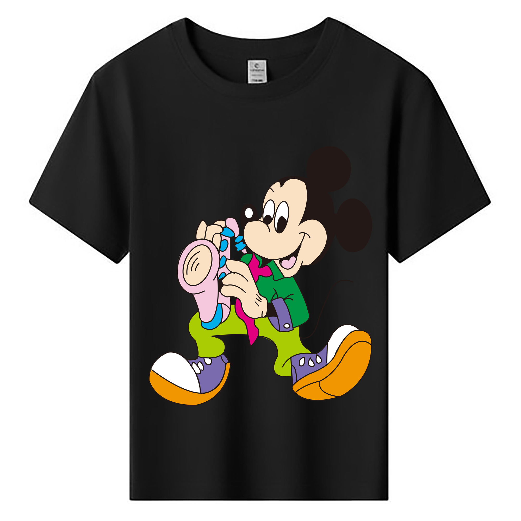 ミッキーマウス Mickey Mouse 綿100％キッズTシャツ（フロントプリント）