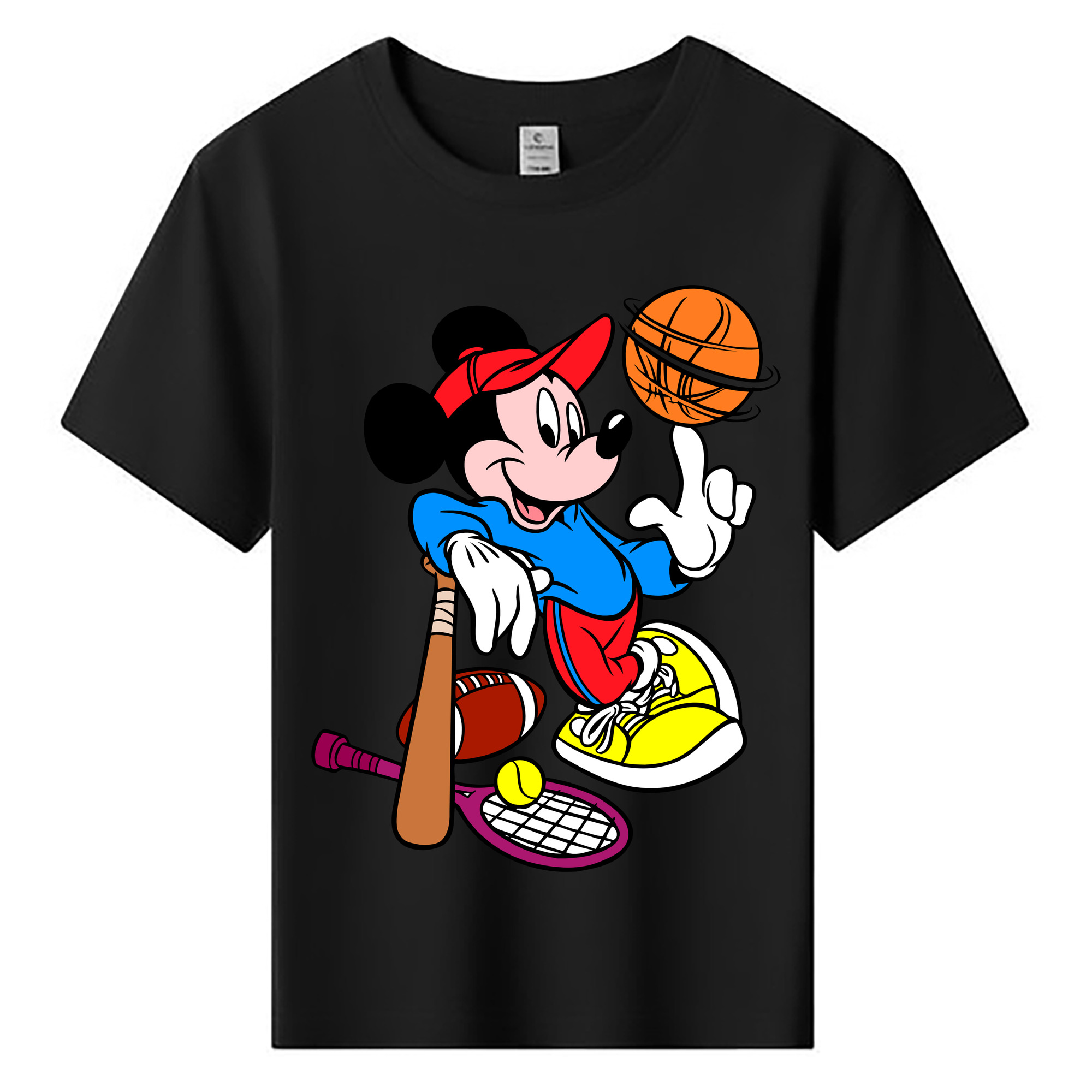 ミッキーマウス Mickey Mouse 綿100％キッズTシャツ（フロントプリント）